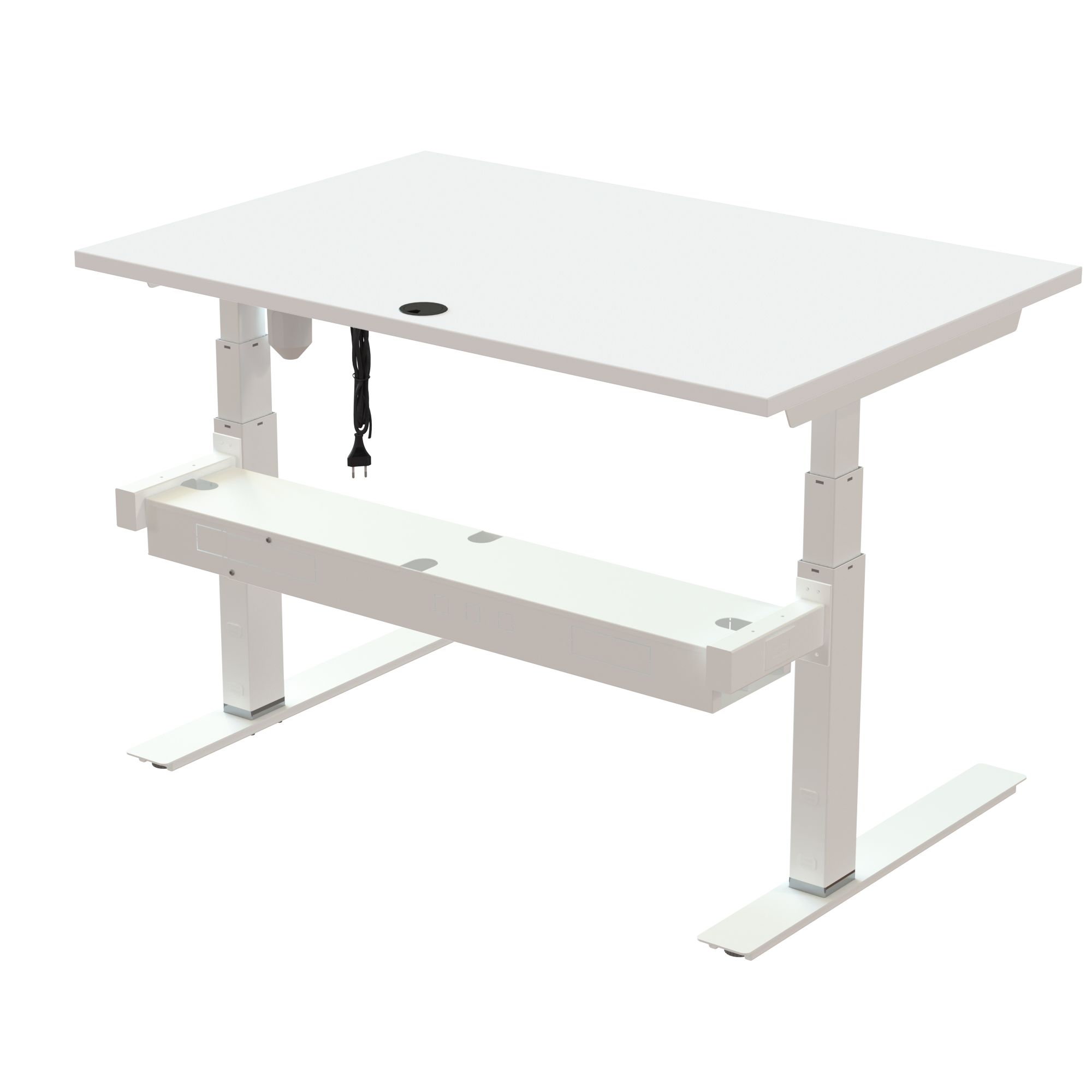 Sit Stand Desk | 120x80 cm | White with white frame