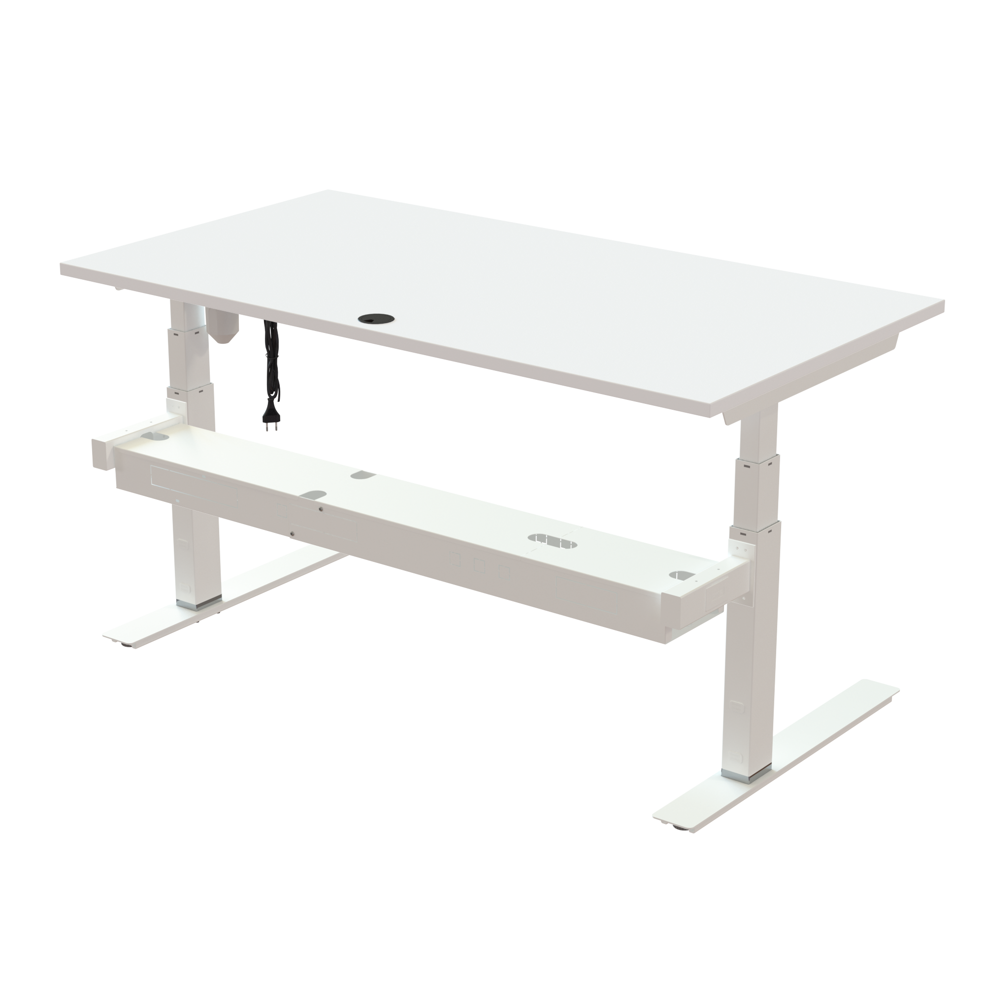 Sit Stand Desk | 150x80 cm | White with white frame