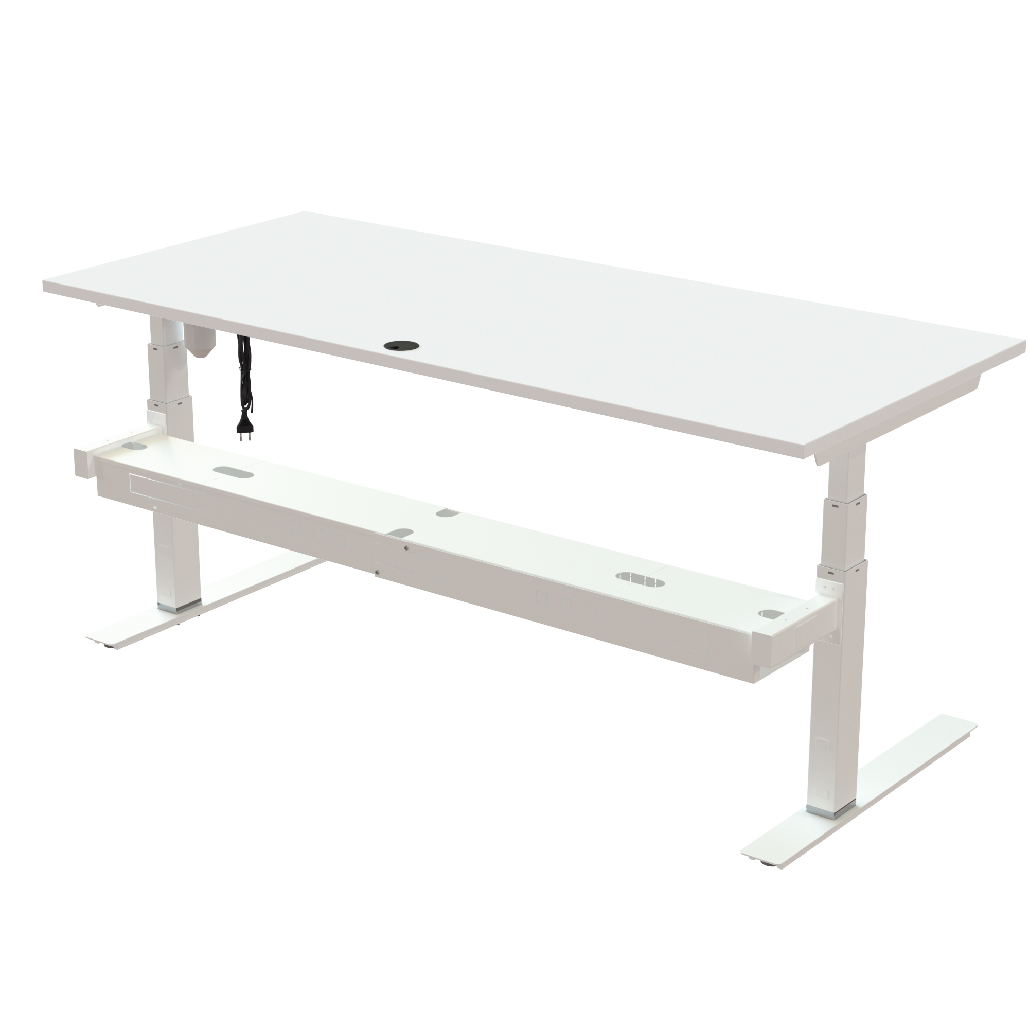 Sit Stand Desk | 180x80 cm | White with white frame