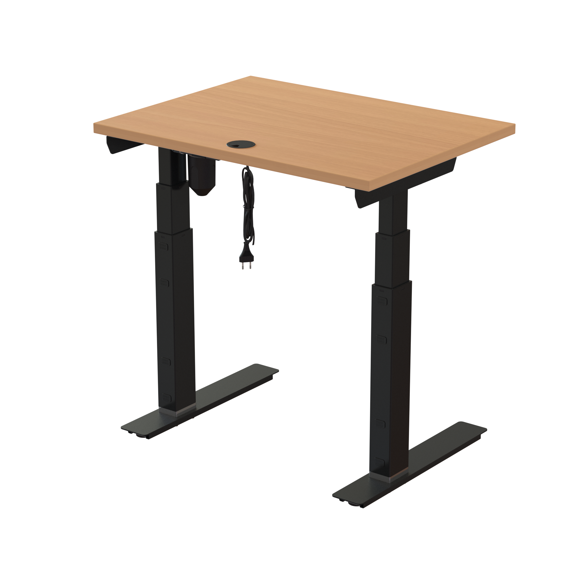 Sit Stand Desk | 80x60 cm | Beech with black frame