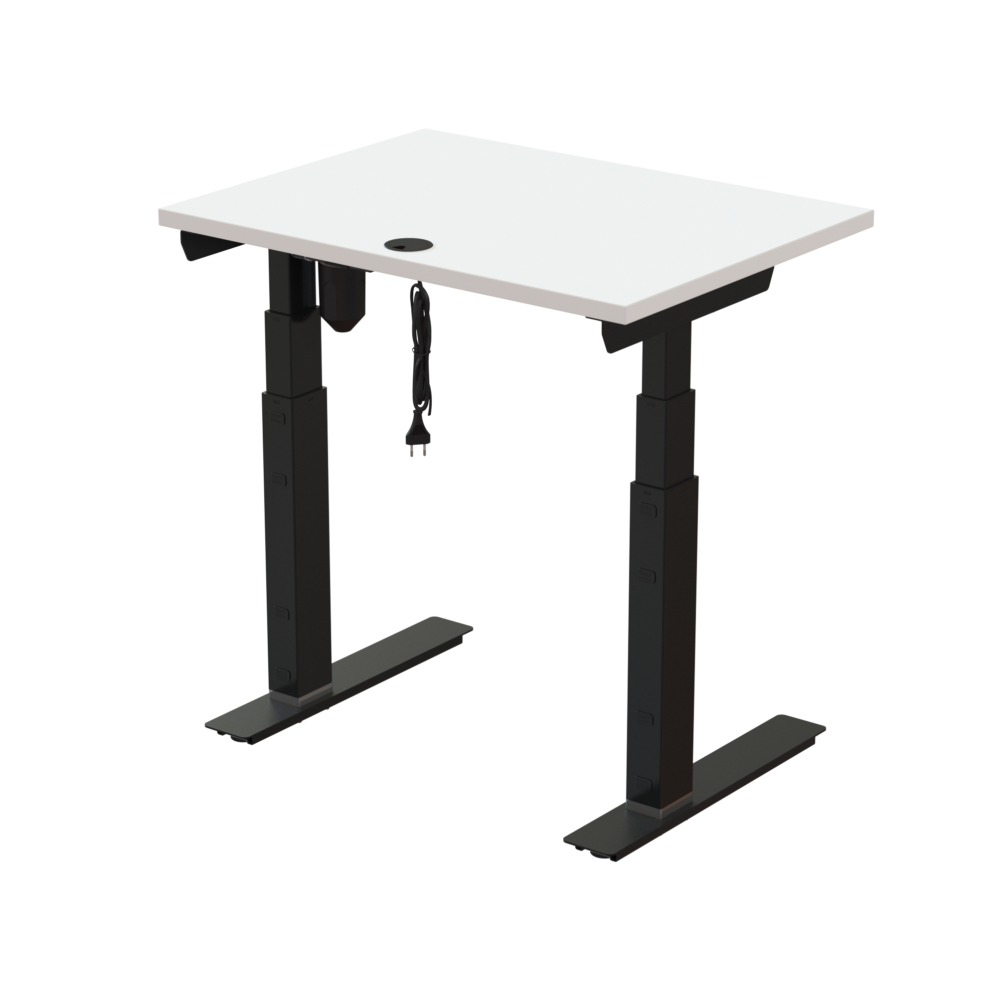 Sit Stand Desk | 80x60 cm | White with black frame