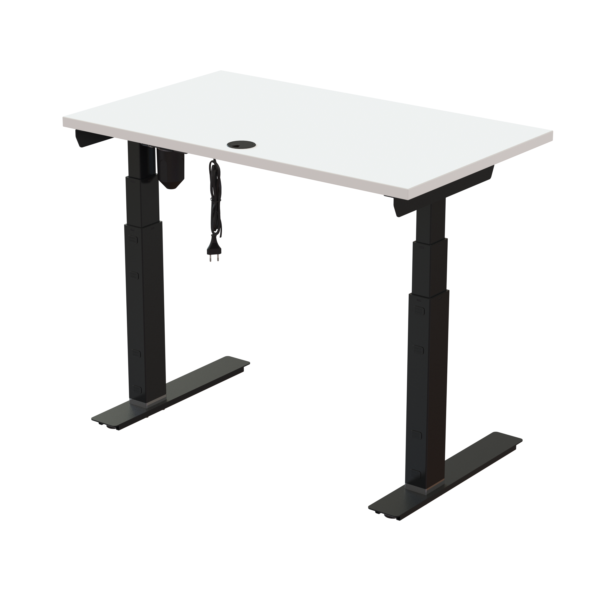 Sit Stand Desk | 100x60 cm | White with black frame