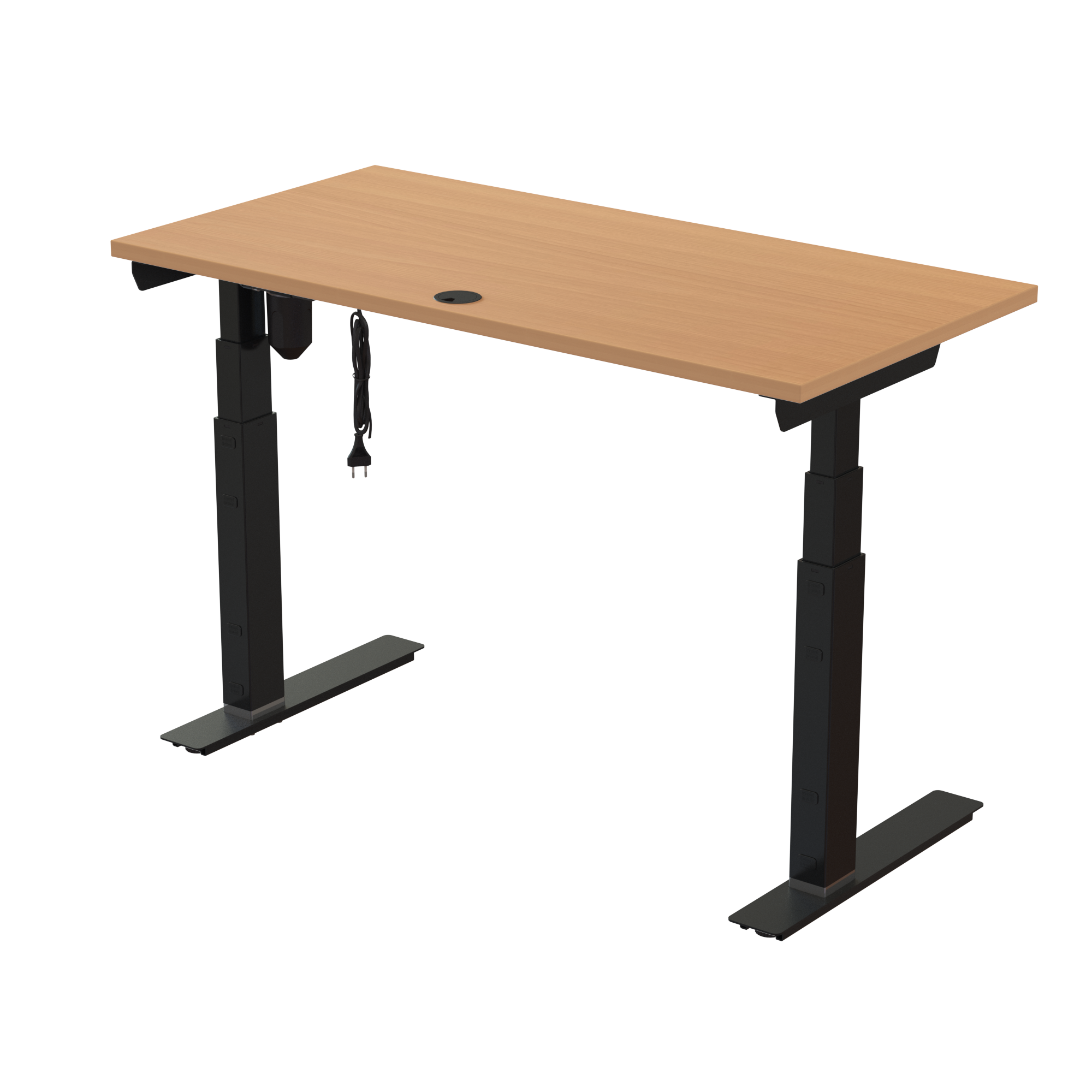 Sit Stand Desk | 120x60 cm | Beech with black frame