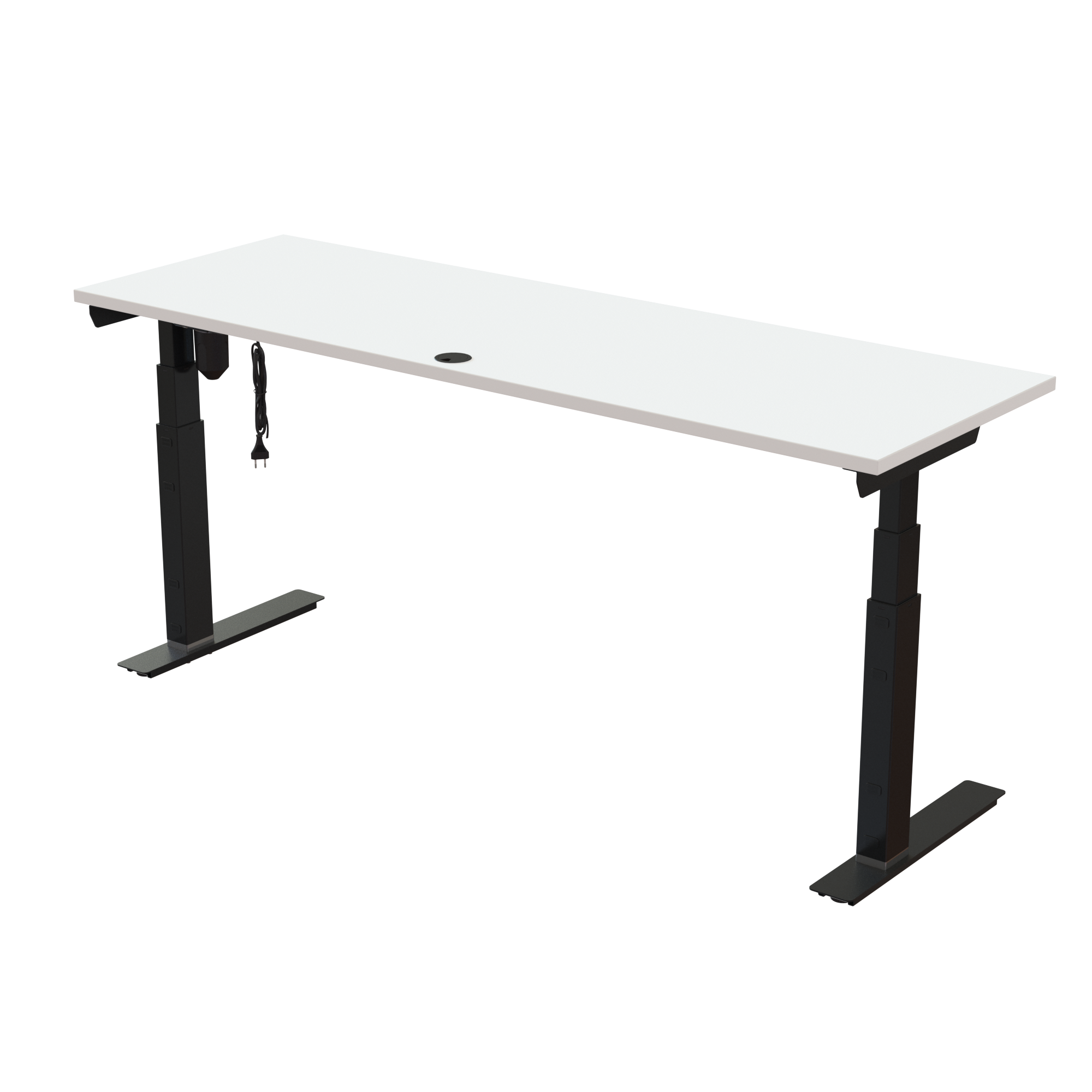 Sit Stand Desk | 180x60 cm | White with black frame