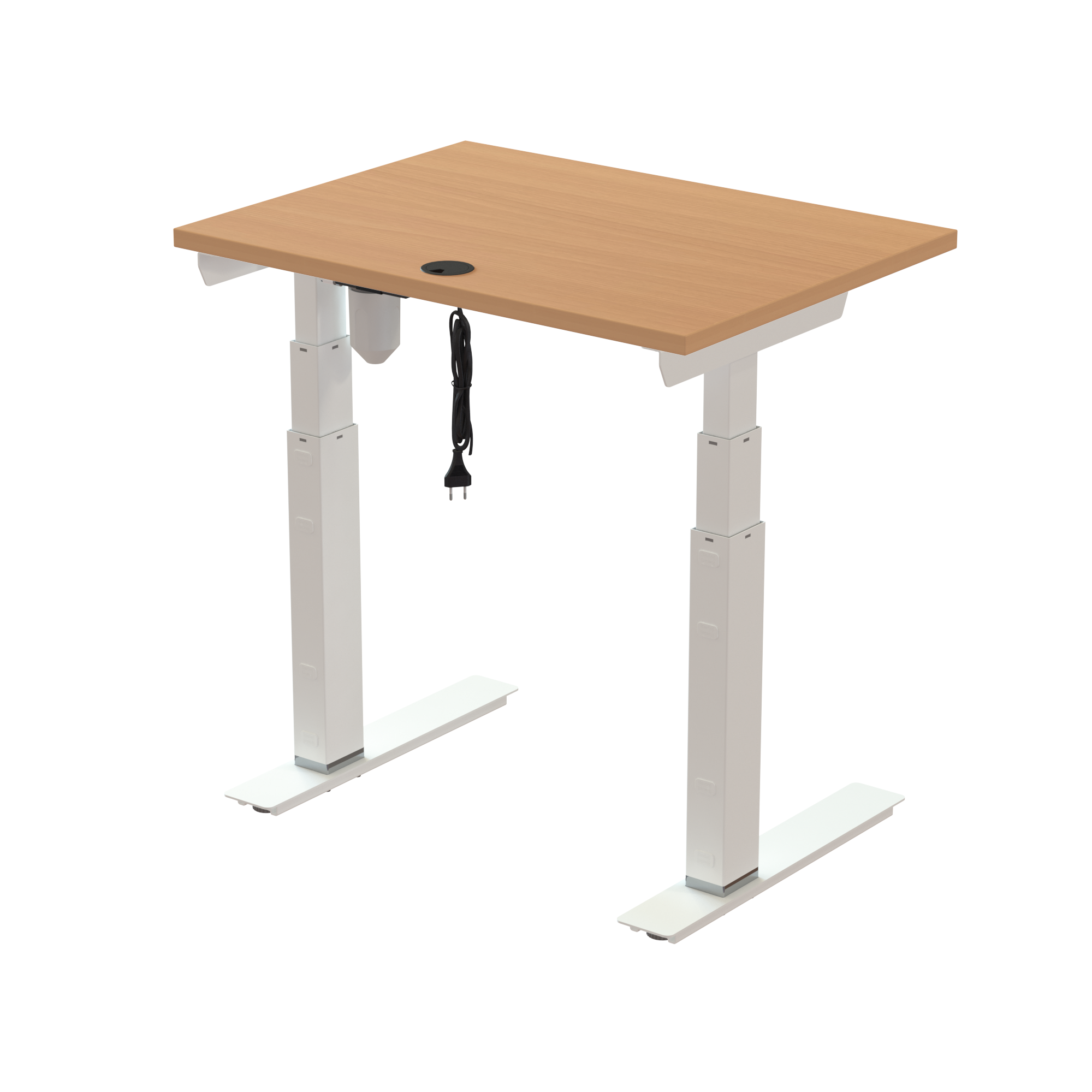 Sit Stand Desk | 80x60 cm | Beech with white frame