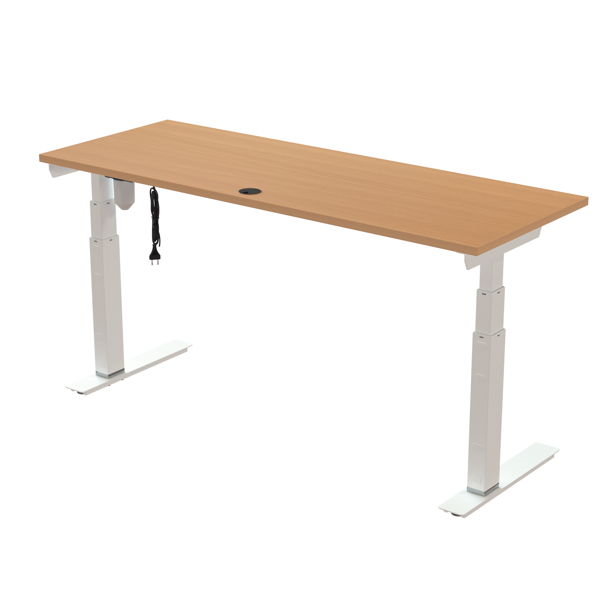 Sit Stand Desk | 160x60 cm | Beech with white frame