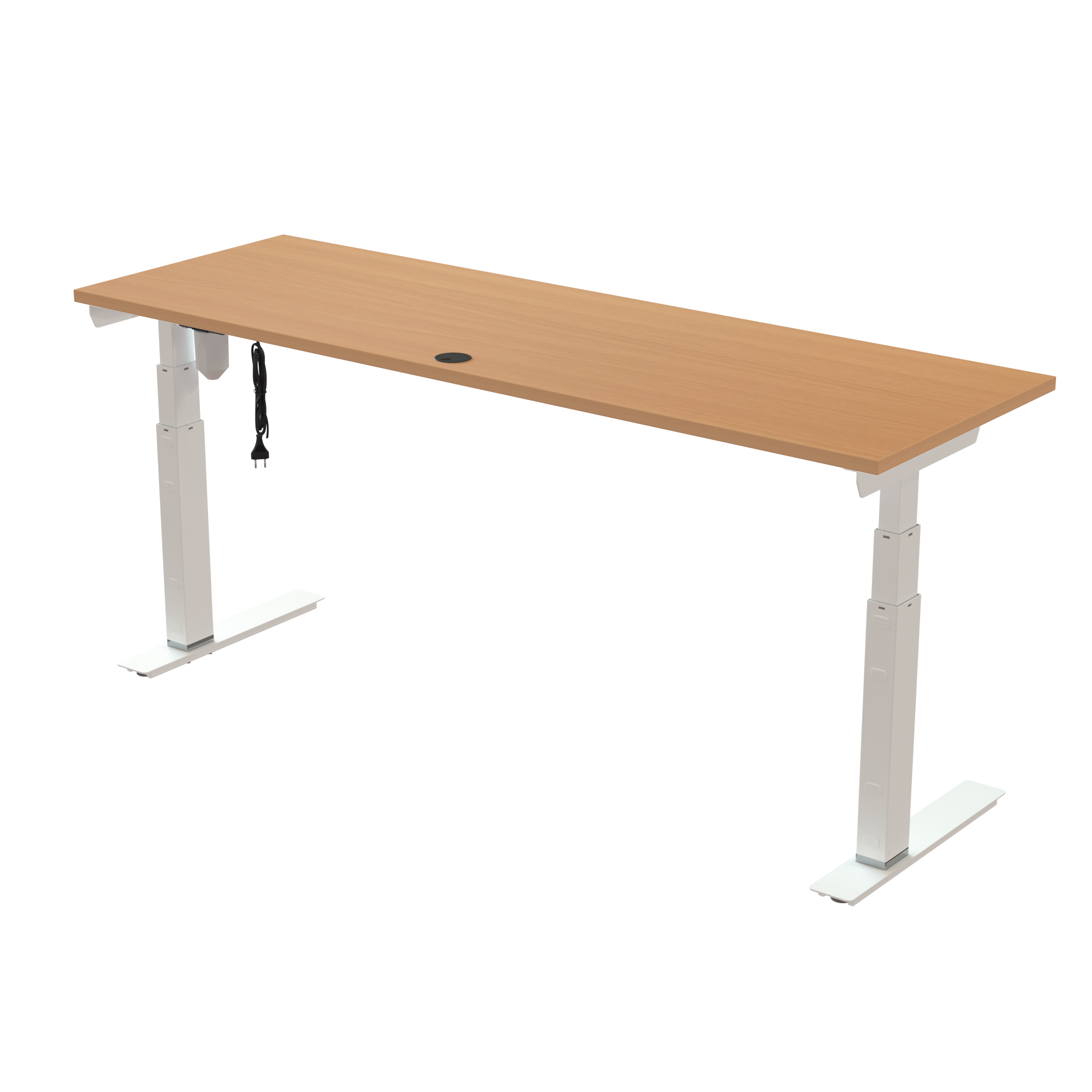 Sit Stand Desk | 180x60 cm | Beech with white frame