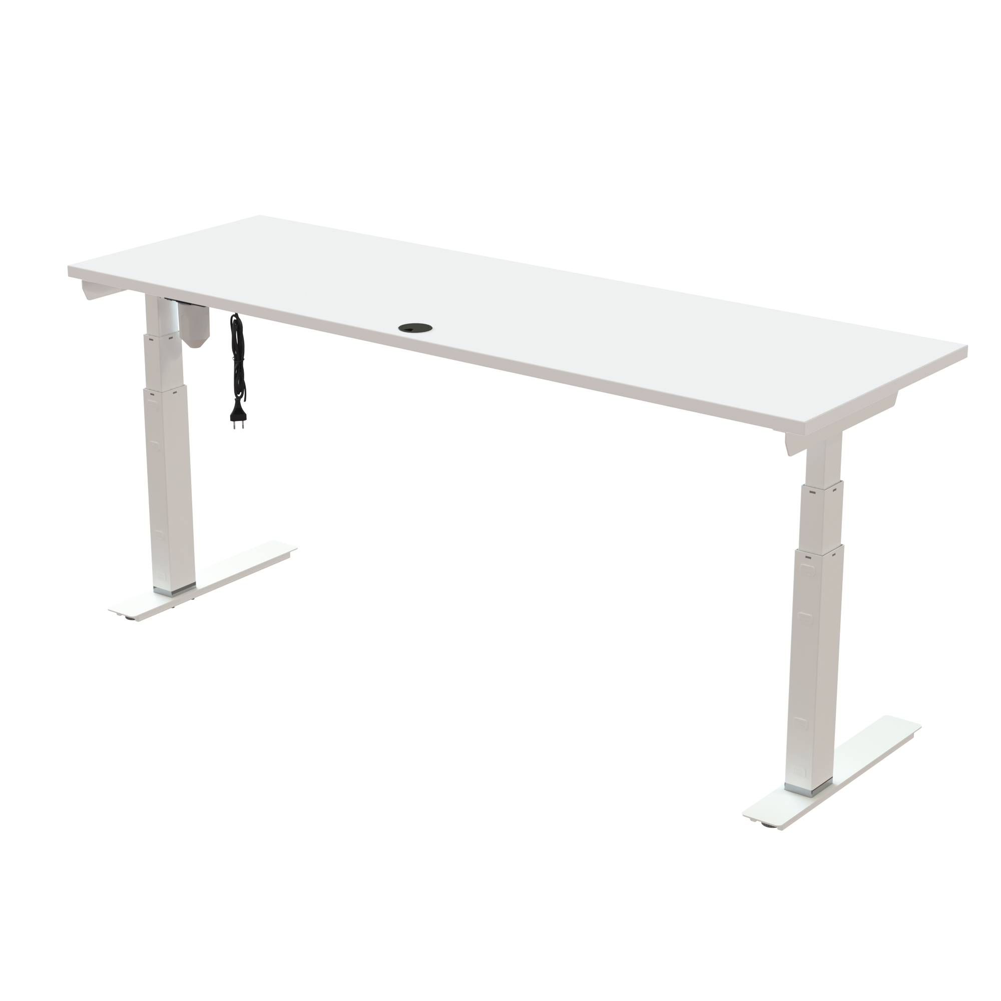Sit Stand Desk | 180x60 cm | White with white frame