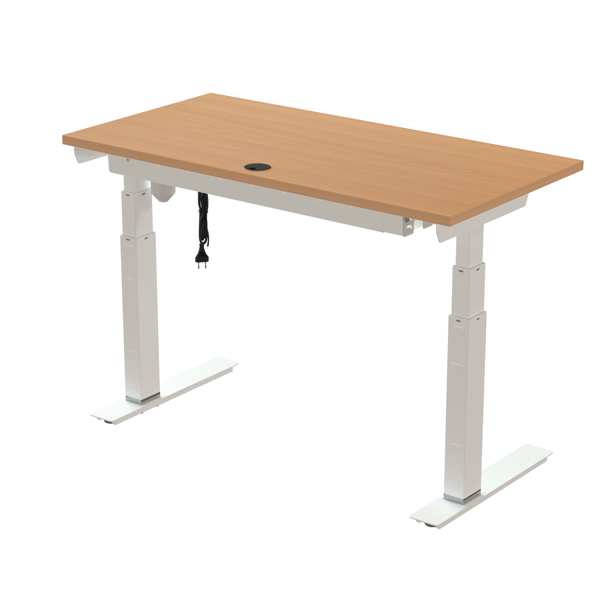 Sit Stand Desk | 120x60 cm | Beech with white frame