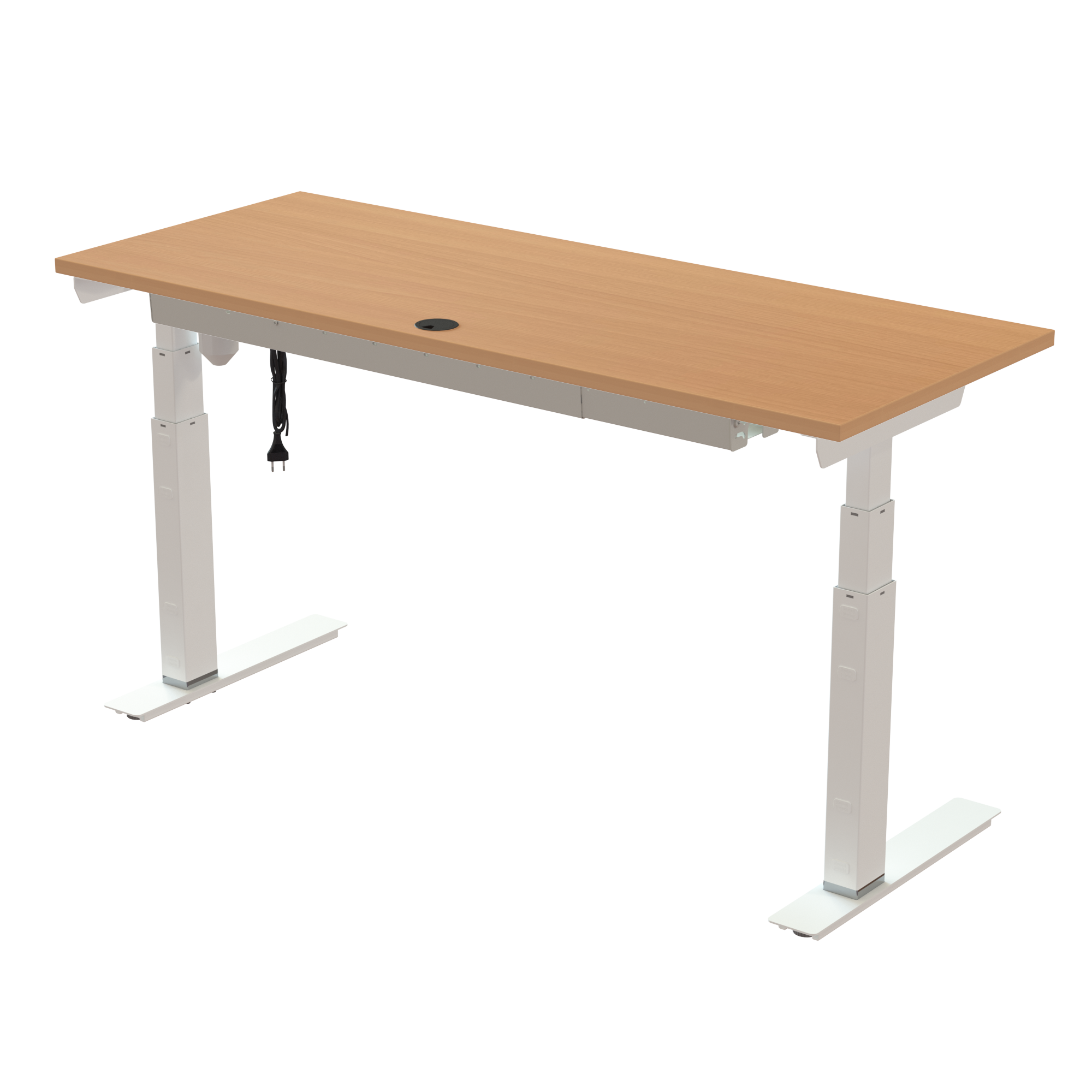 Sit Stand Desk | 150x60 cm | Beech with white frame
