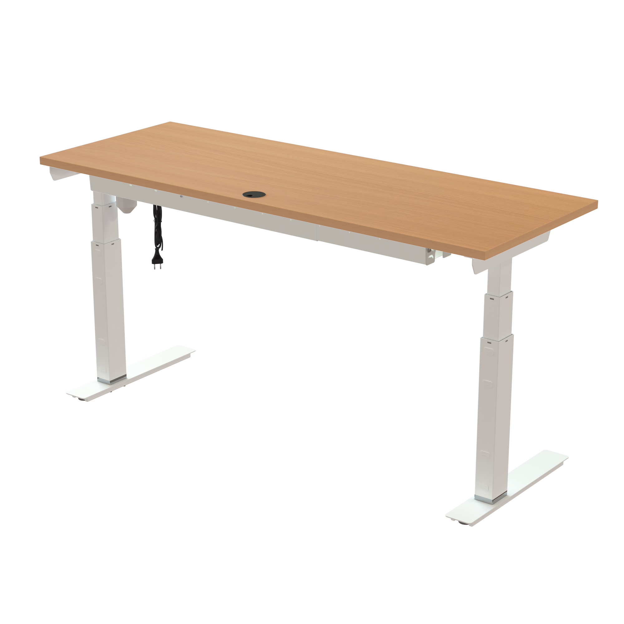 Sit Stand Desk | 160x60 cm | Beech with white frame