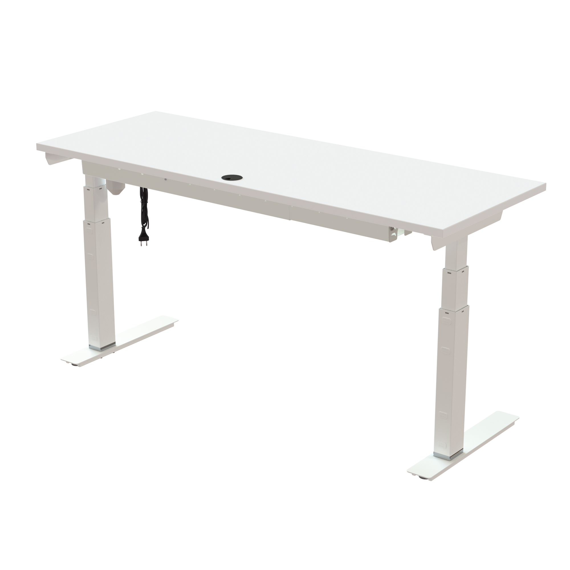 Sit Stand Desk | 160x60 cm | White with white frame