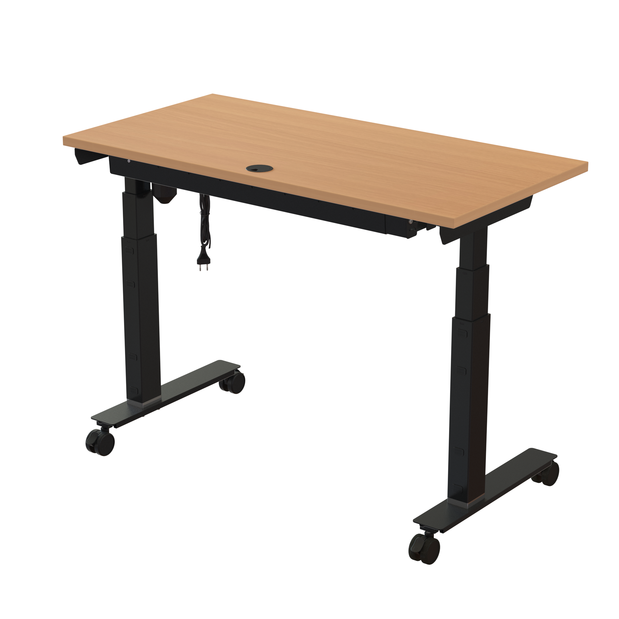 Sit Stand Desk | 120x60 cm | Beech with black frame