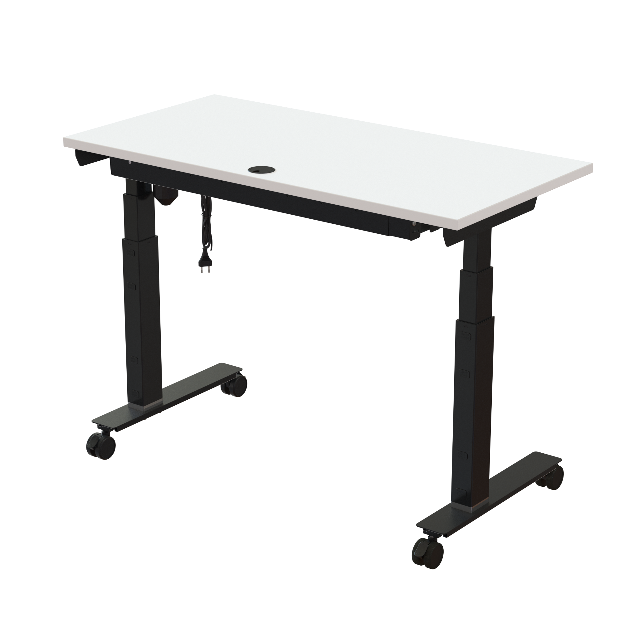 Sit Stand Desk | 120x60 cm | White with black frame