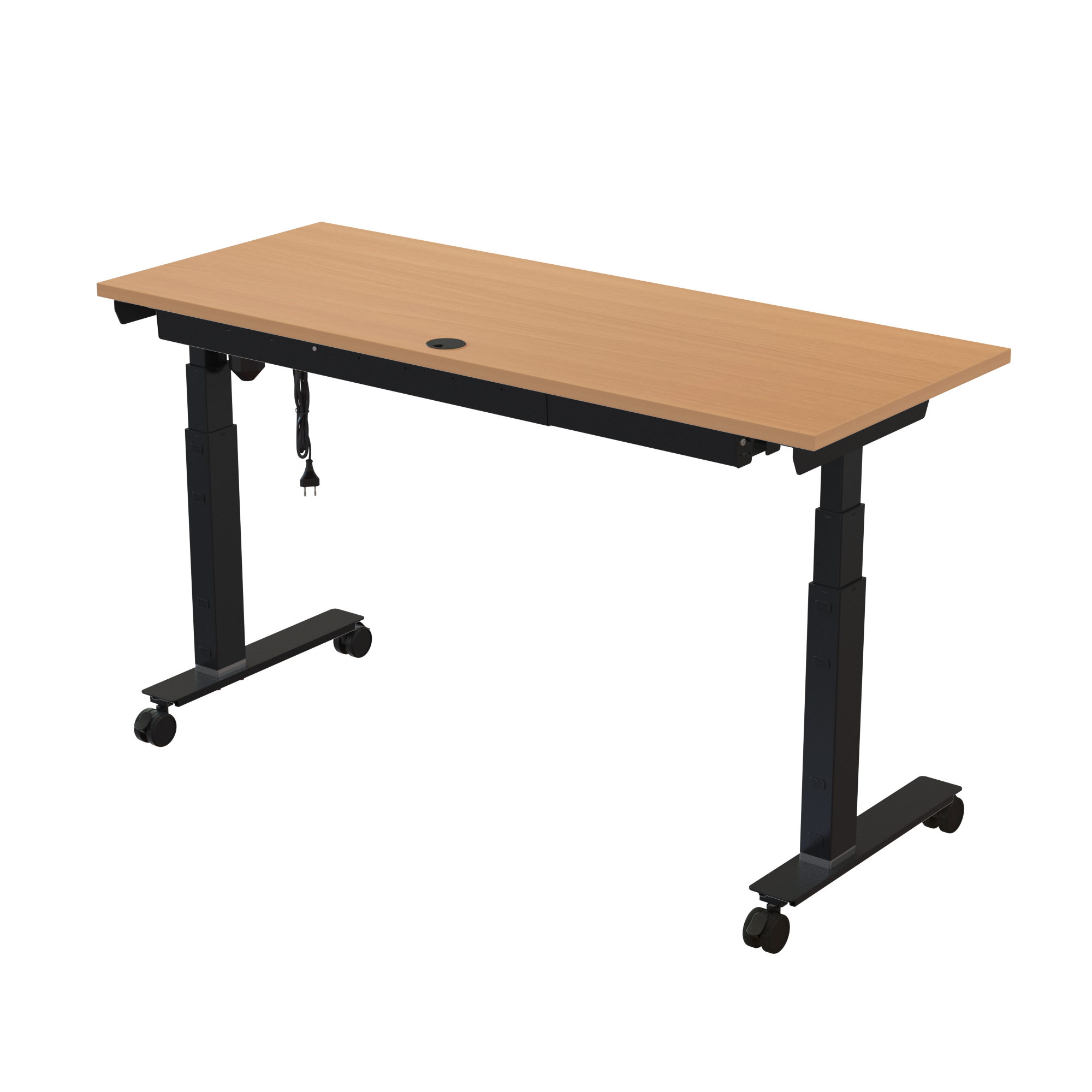 Sit Stand Desk | 150x60 cm | Beech with black frame