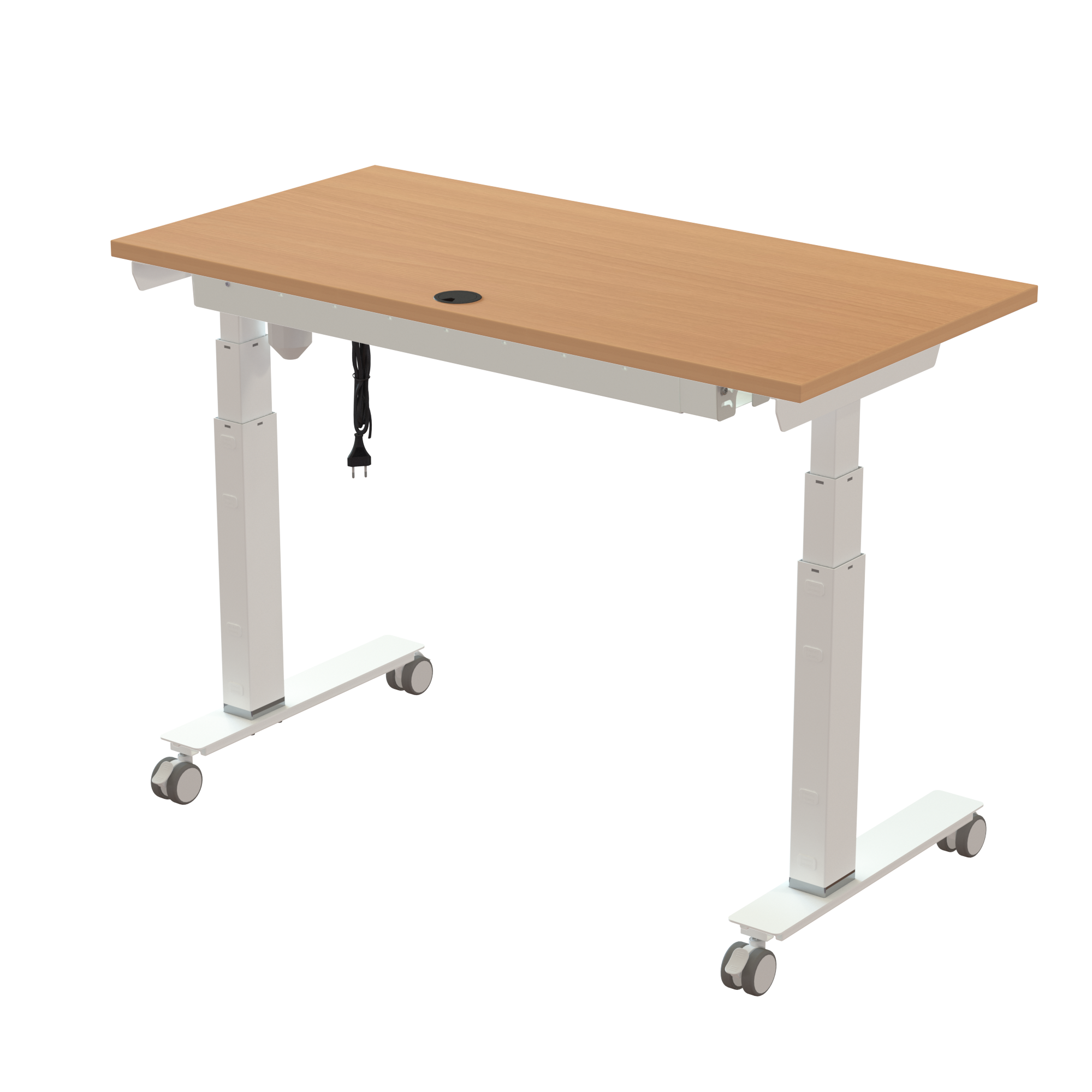 Sit Stand Desk | 120x60 cm | Beech with white frame