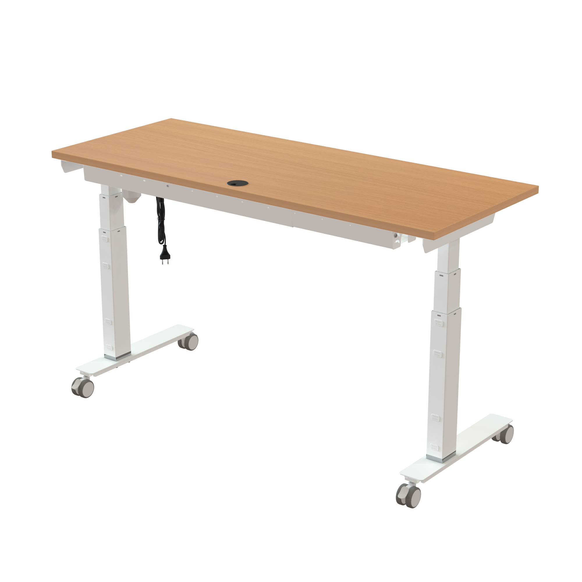 Sit Stand Desk | 150x60 cm | Beech with white frame