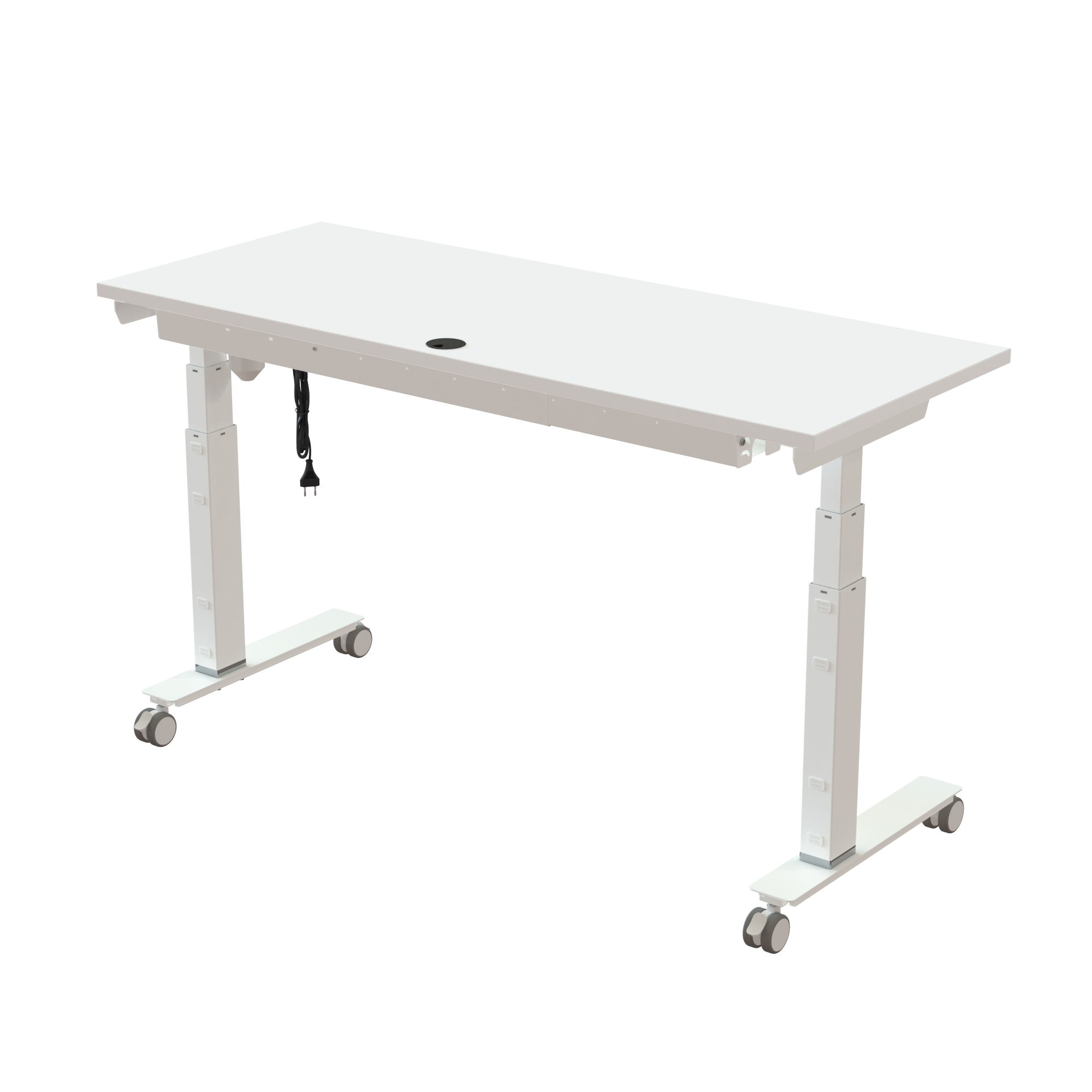 Sit Stand Desk | 150x60 cm | White with white frame