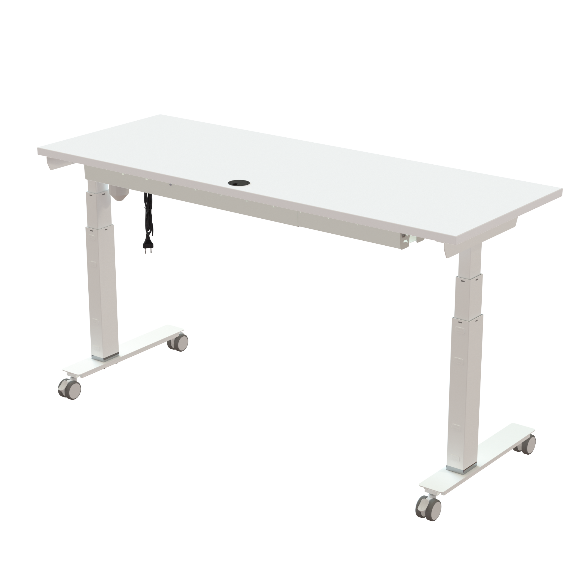 Sit Stand Desk | 160x60 cm | White with white frame