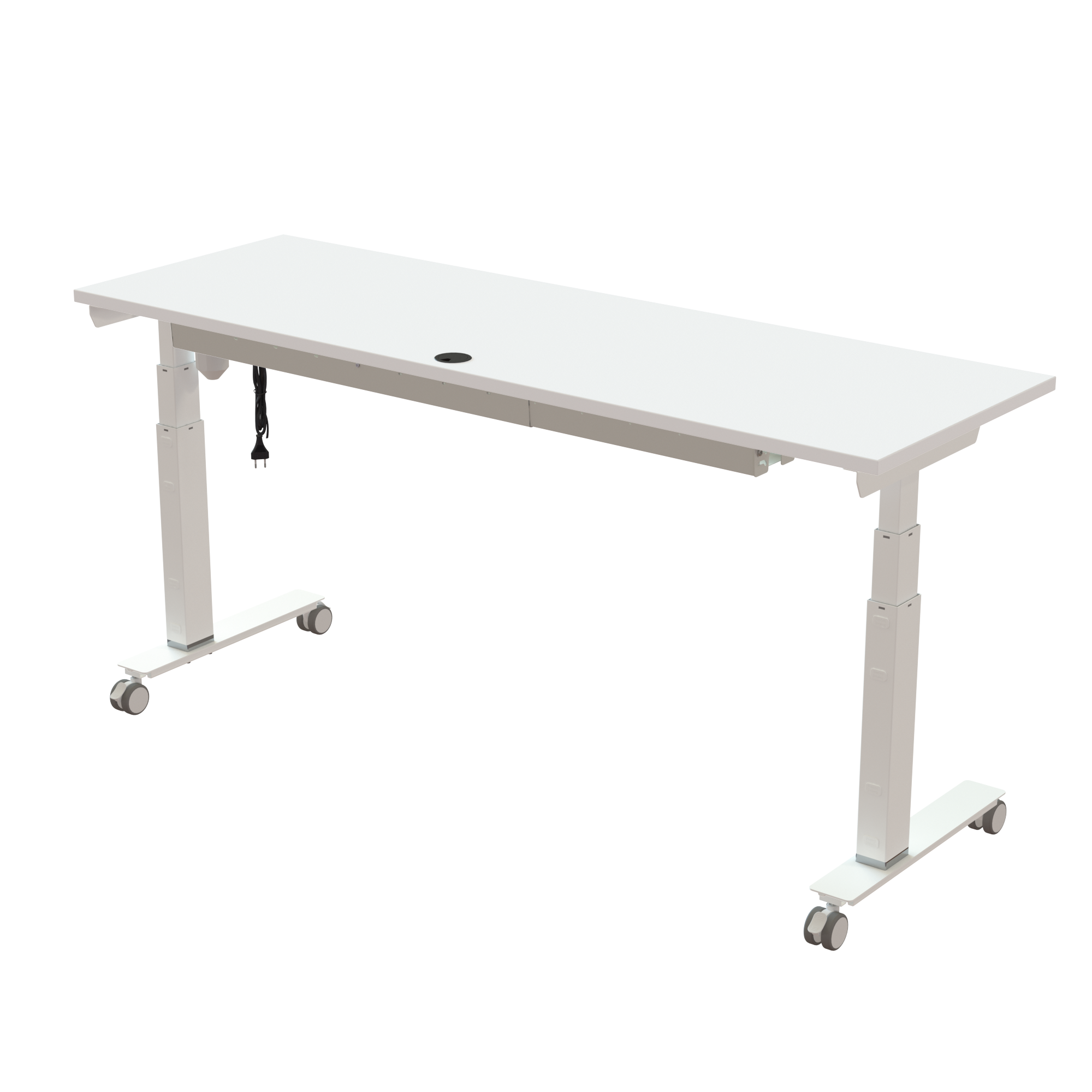 Sit Stand Desk | 180x60 cm | White with white frame