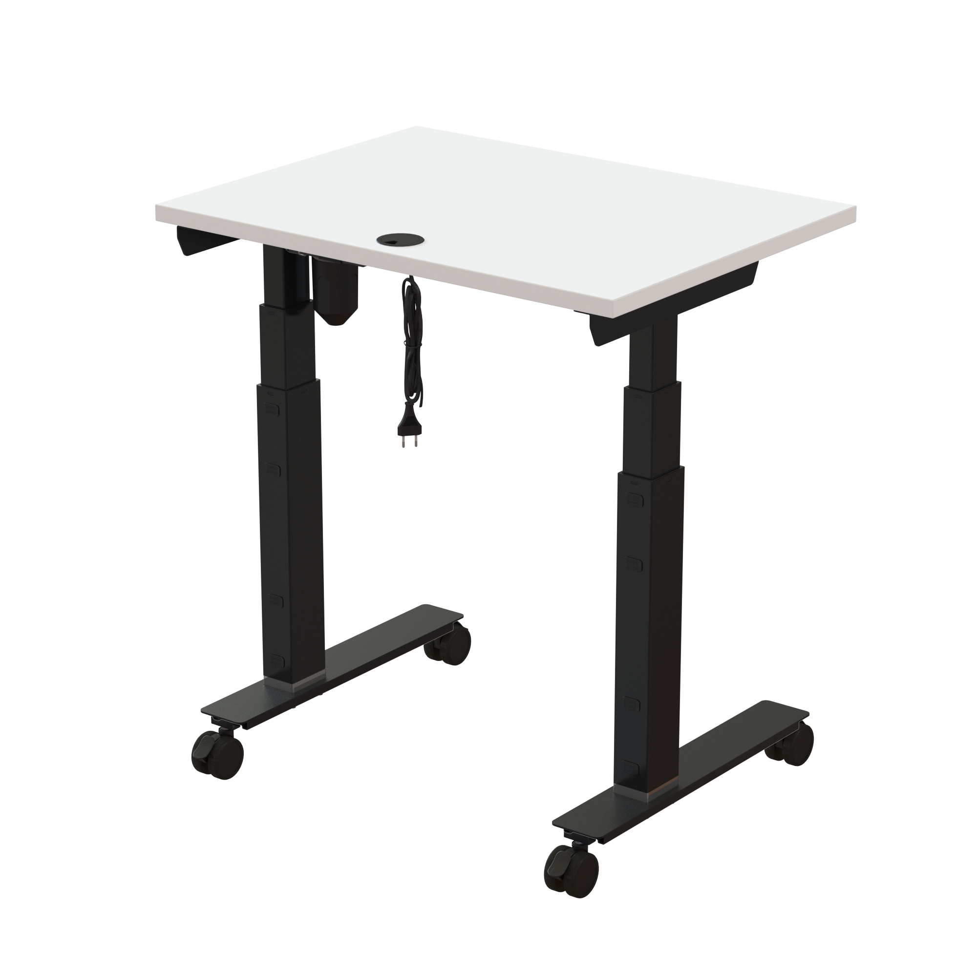 Sit Stand Desk | 80x60 cm | White with black frame