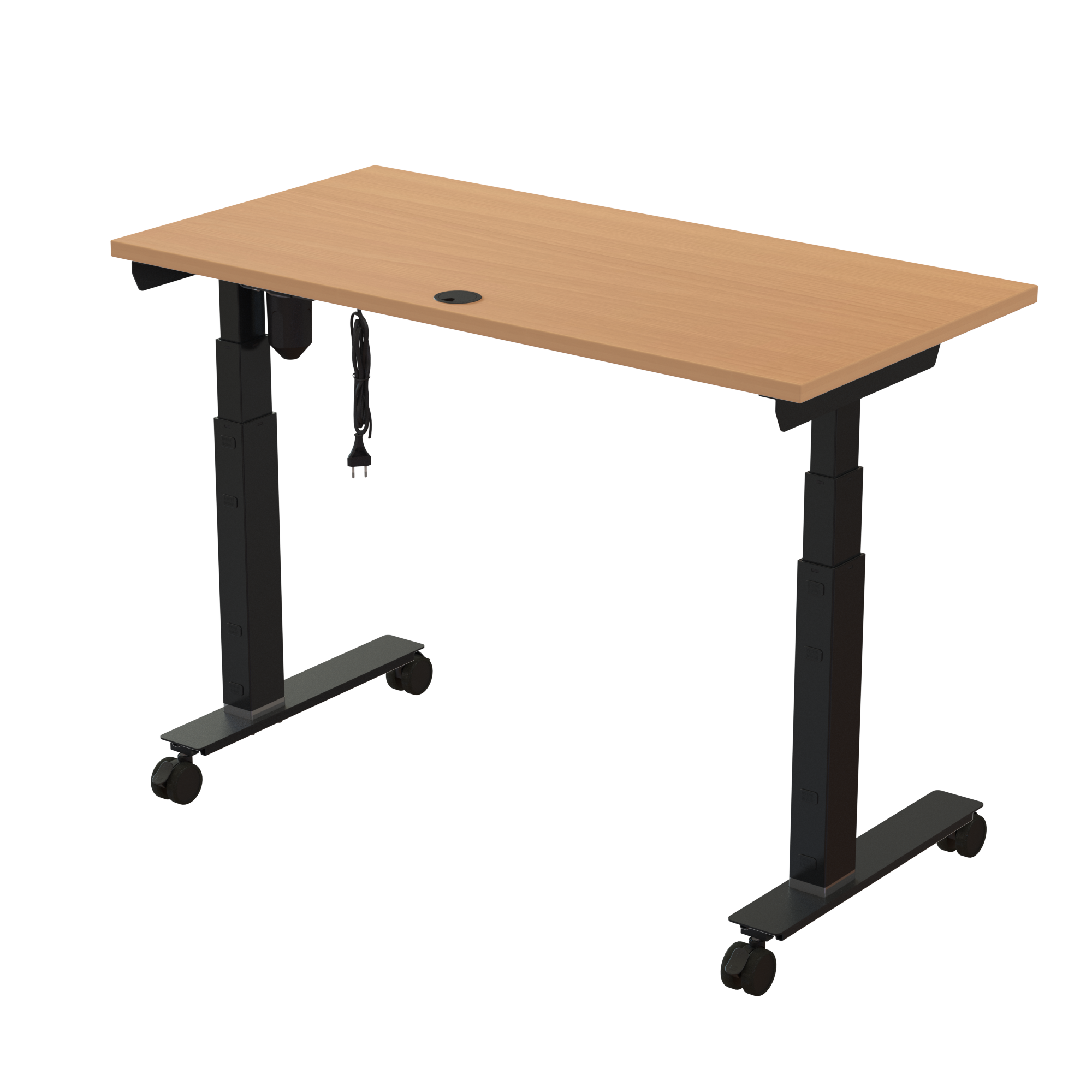 Sit Stand Desk | 120x60 cm | Beech with black frame