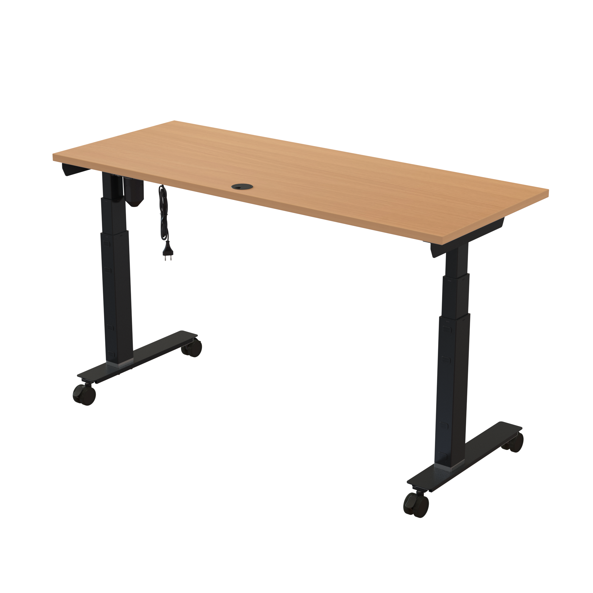 Sit Stand Desk | 150x60 cm | Beech with black frame