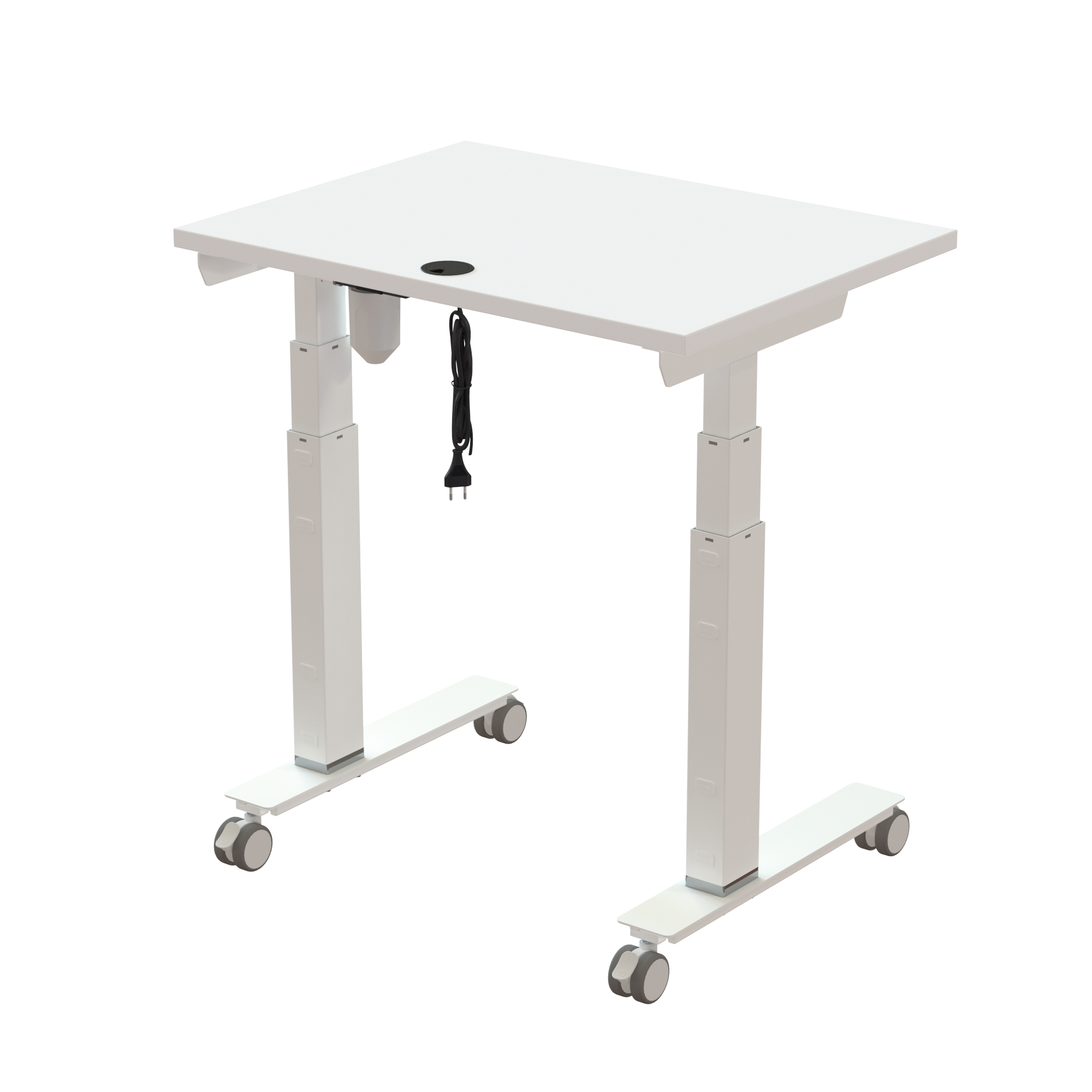 Sit Stand Desk | 80x60 cm | White with white frame