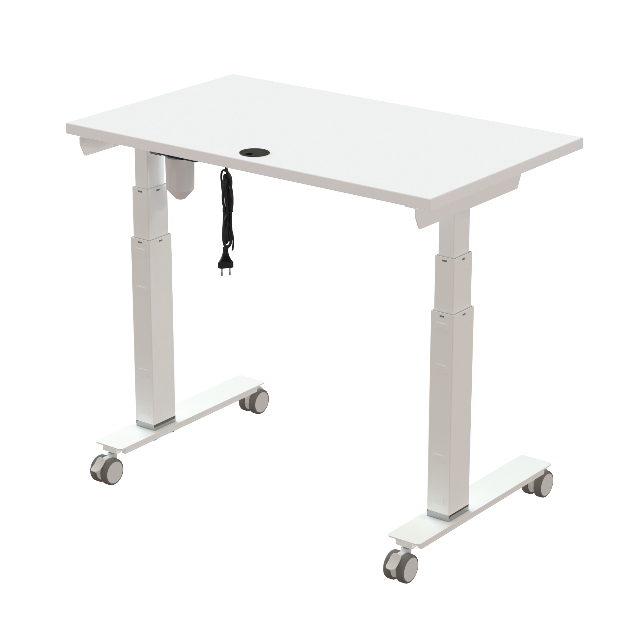 Sit Stand Desk | 100x60 cm | White with white frame