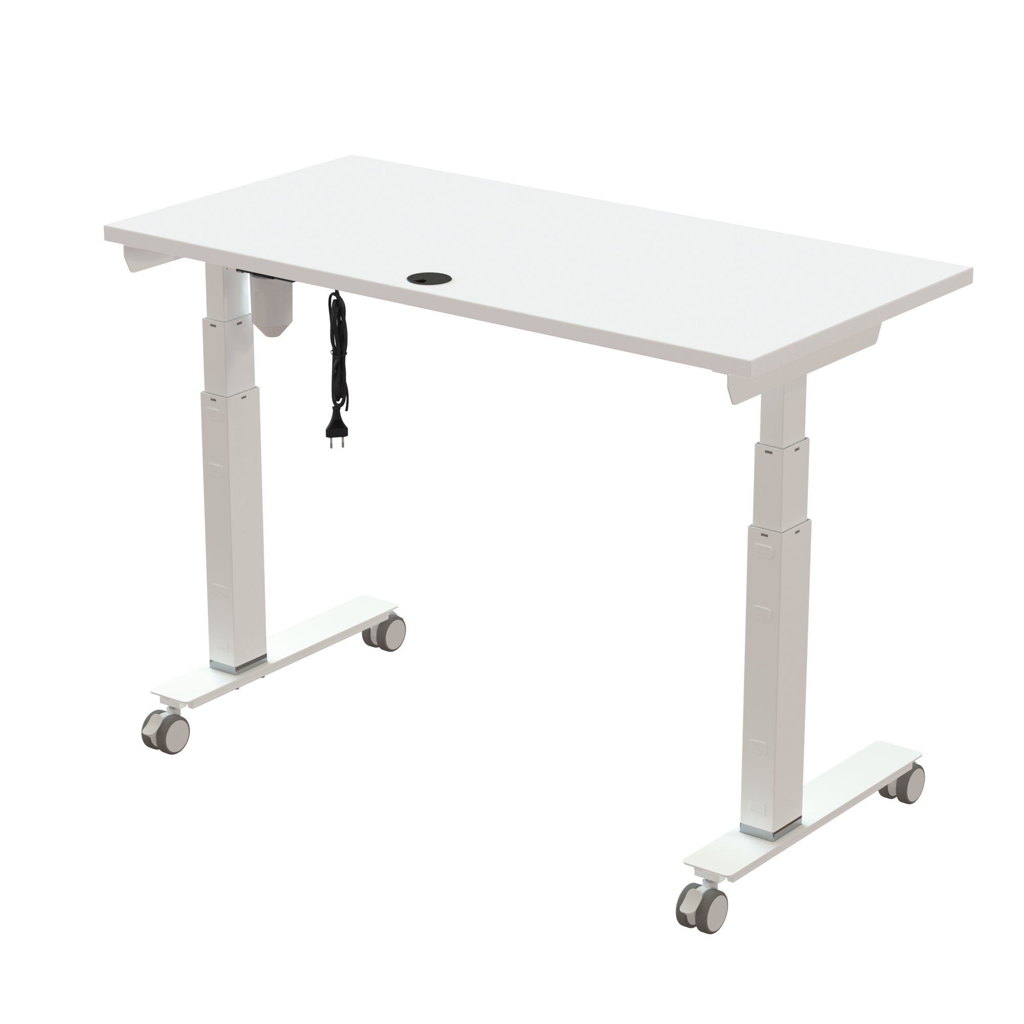 Sit Stand Desk | 120x60 cm | White with white frame