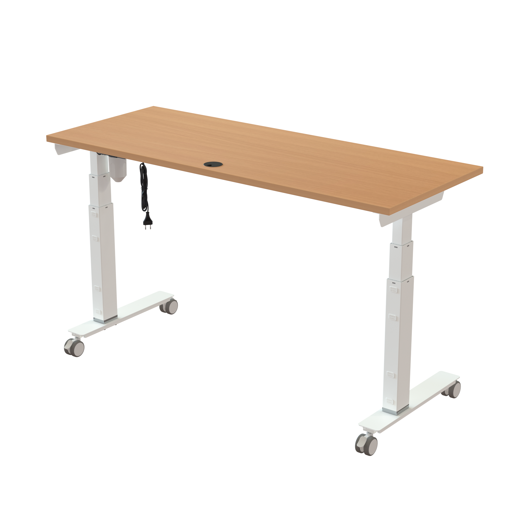 Sit Stand Desk | 150x60 cm | Beech with white frame