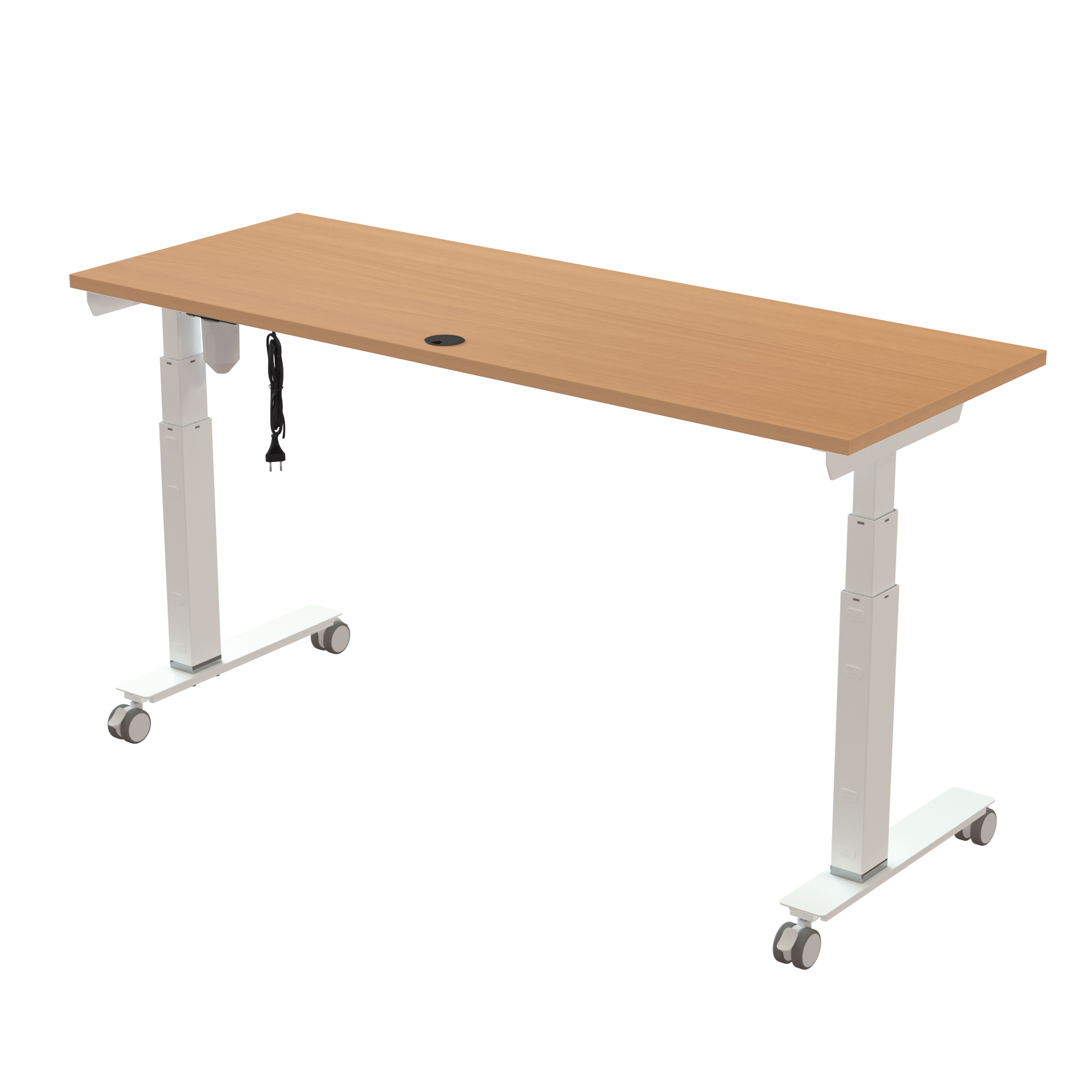 Sit Stand Desk | 160x60 cm | Beech with white frame