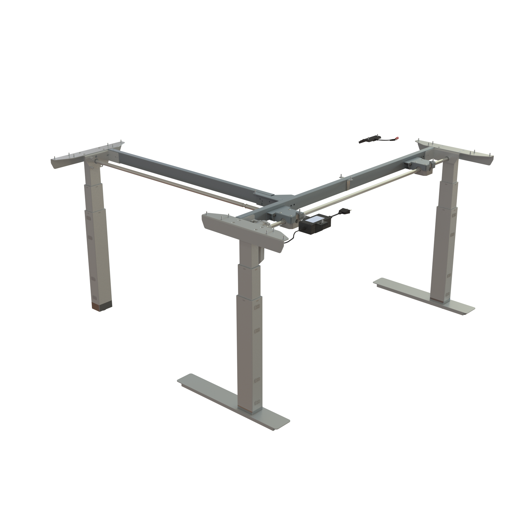 Sit Stand Desk frame | Width 142-142 cm | Silver