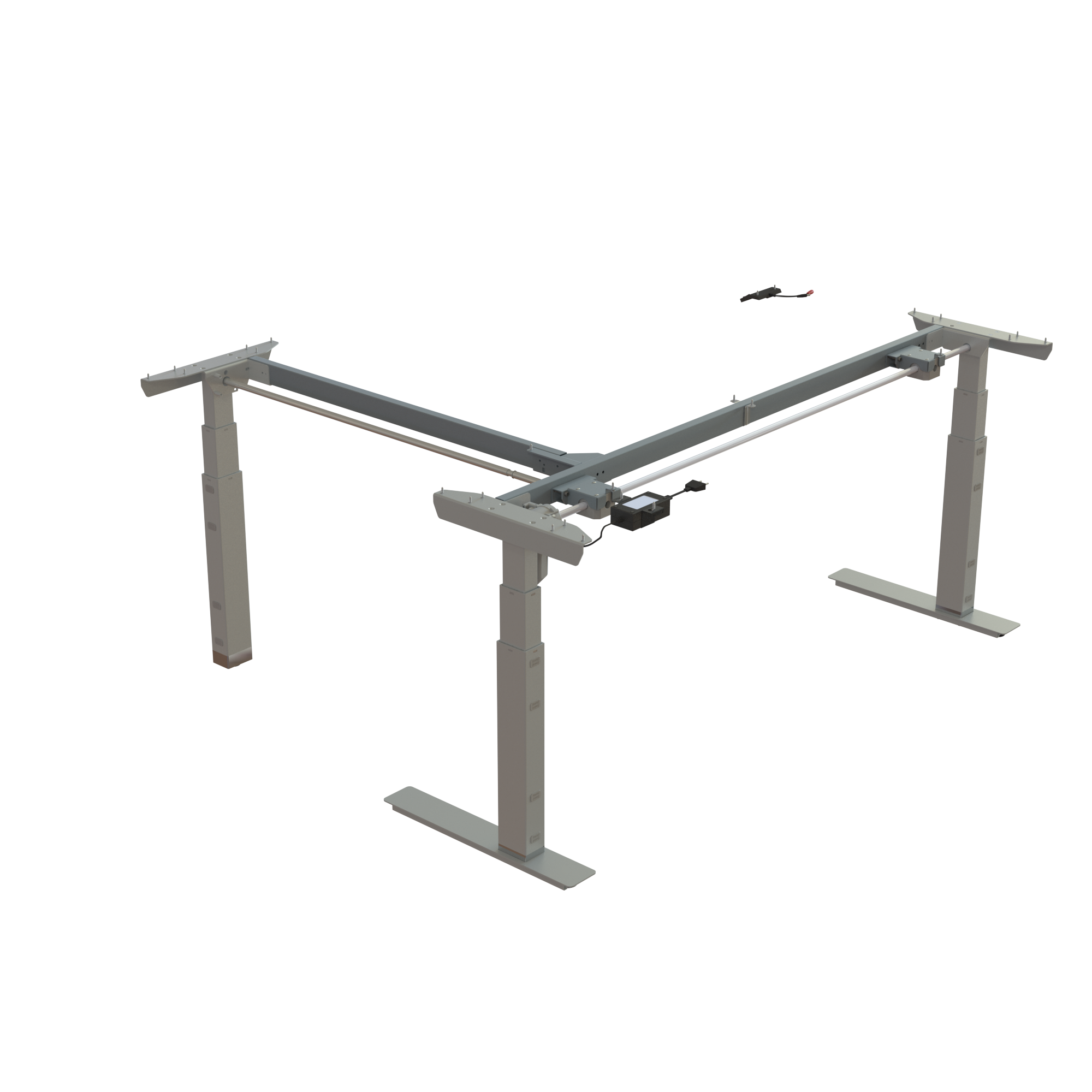 Sit Stand Desk frame | Width 172-142 cm | Silver