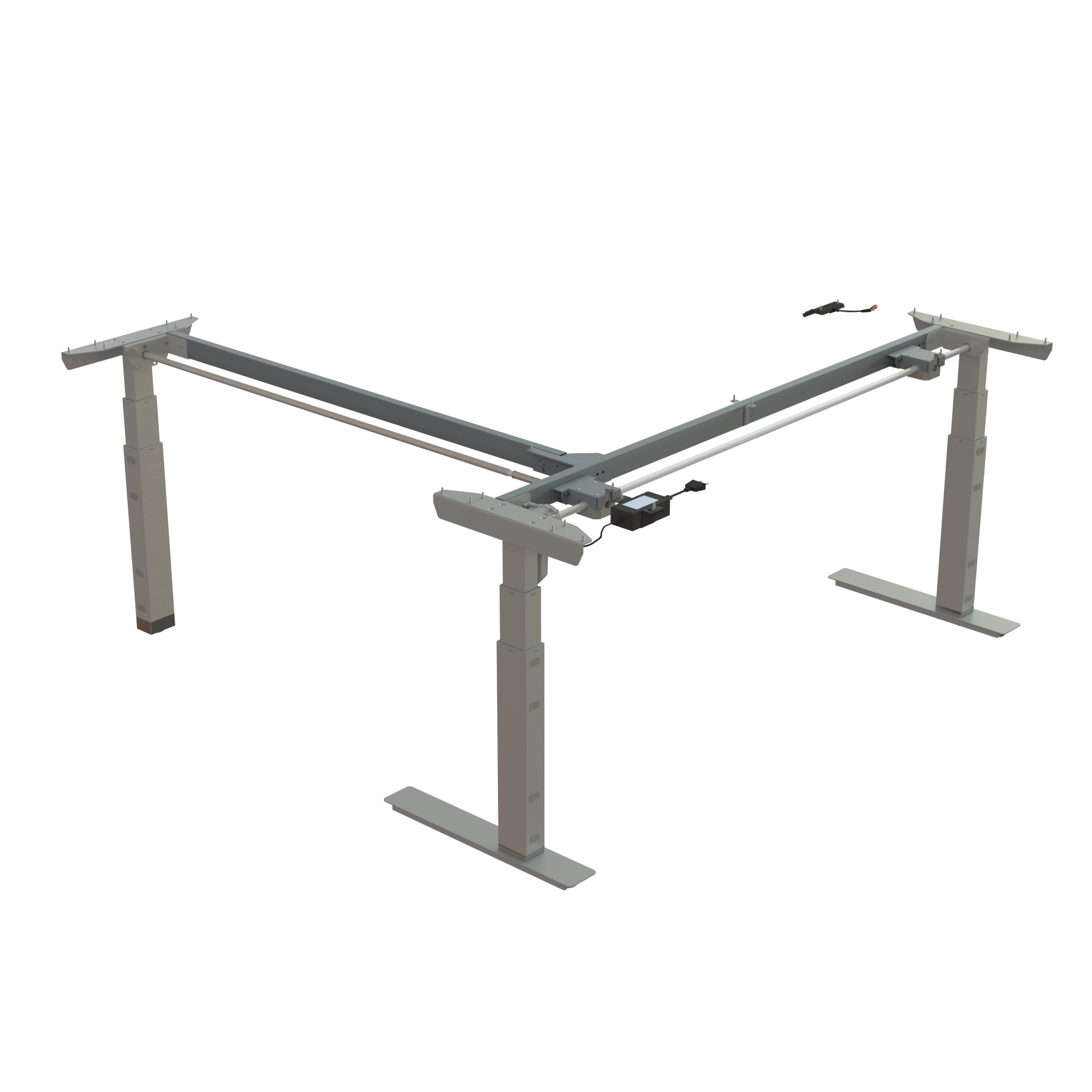 Sit Stand Desk frame | Width 172-172 cm | Silver