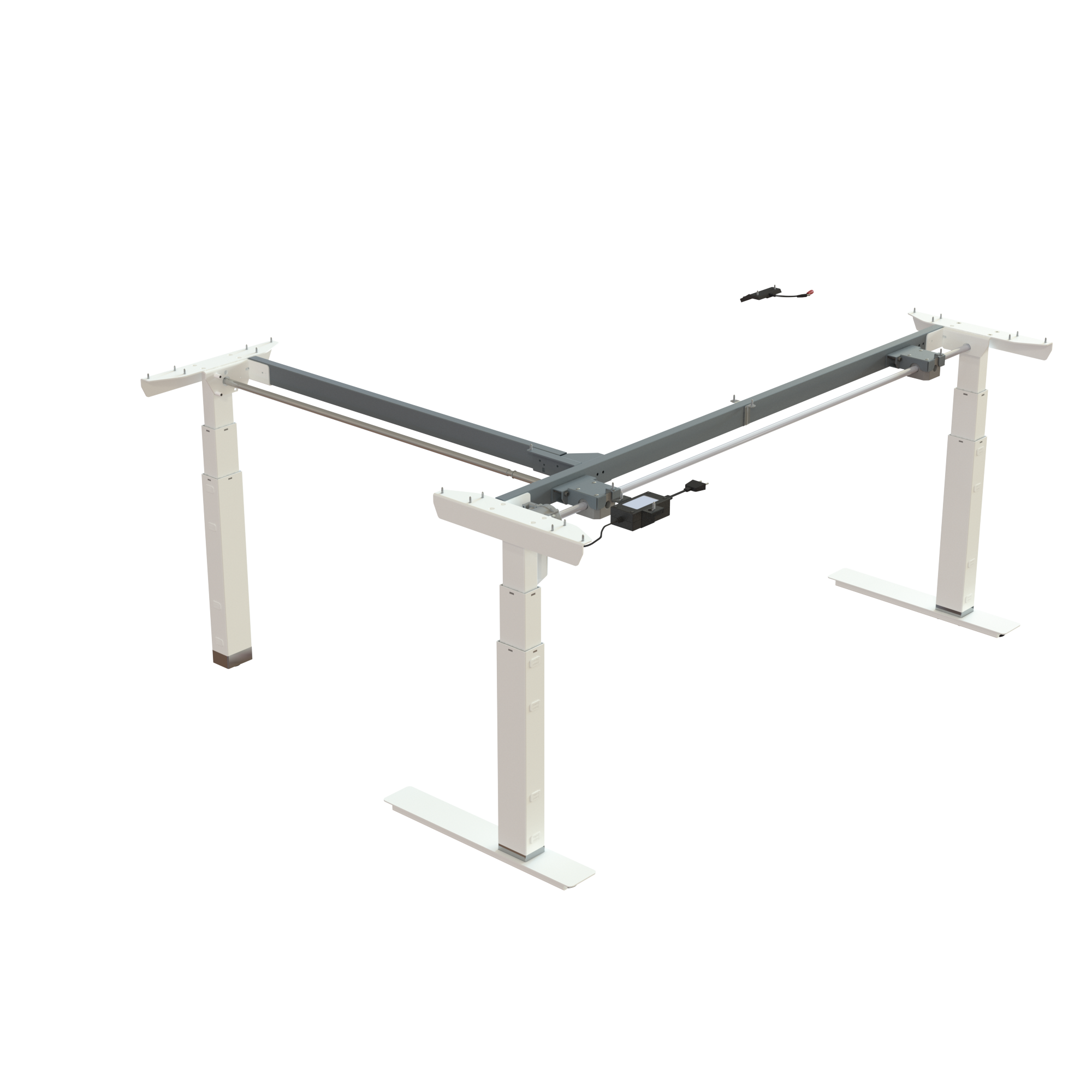 Sit Stand Desk frame | Width 172-142 cm | White