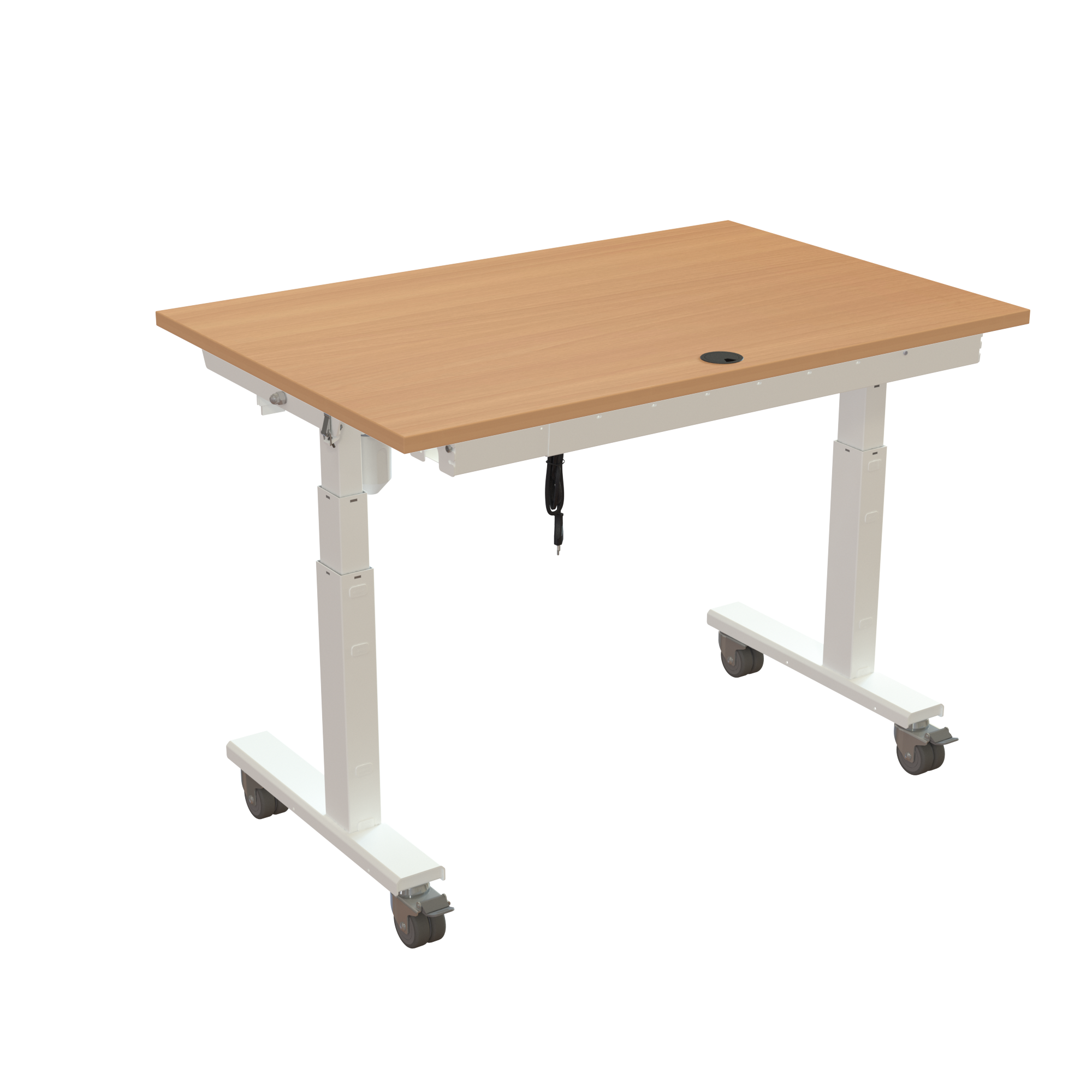 Sit Stand Desk | 120x80 cm | Beech with white frame