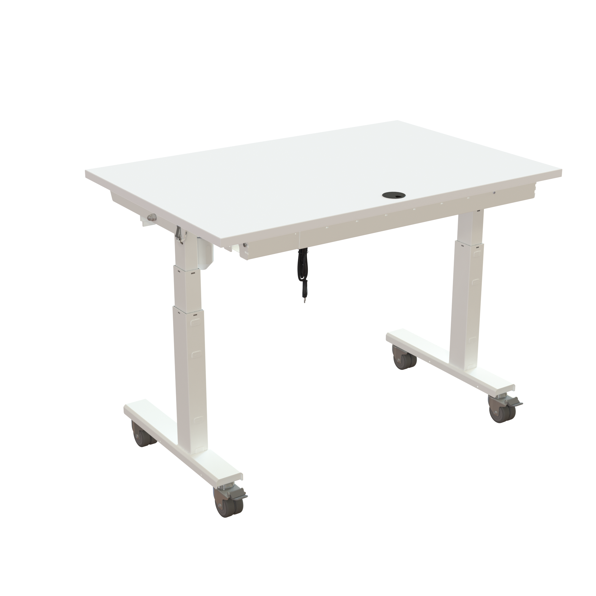 Sit Stand Desk | 120x80 cm | White with white frame