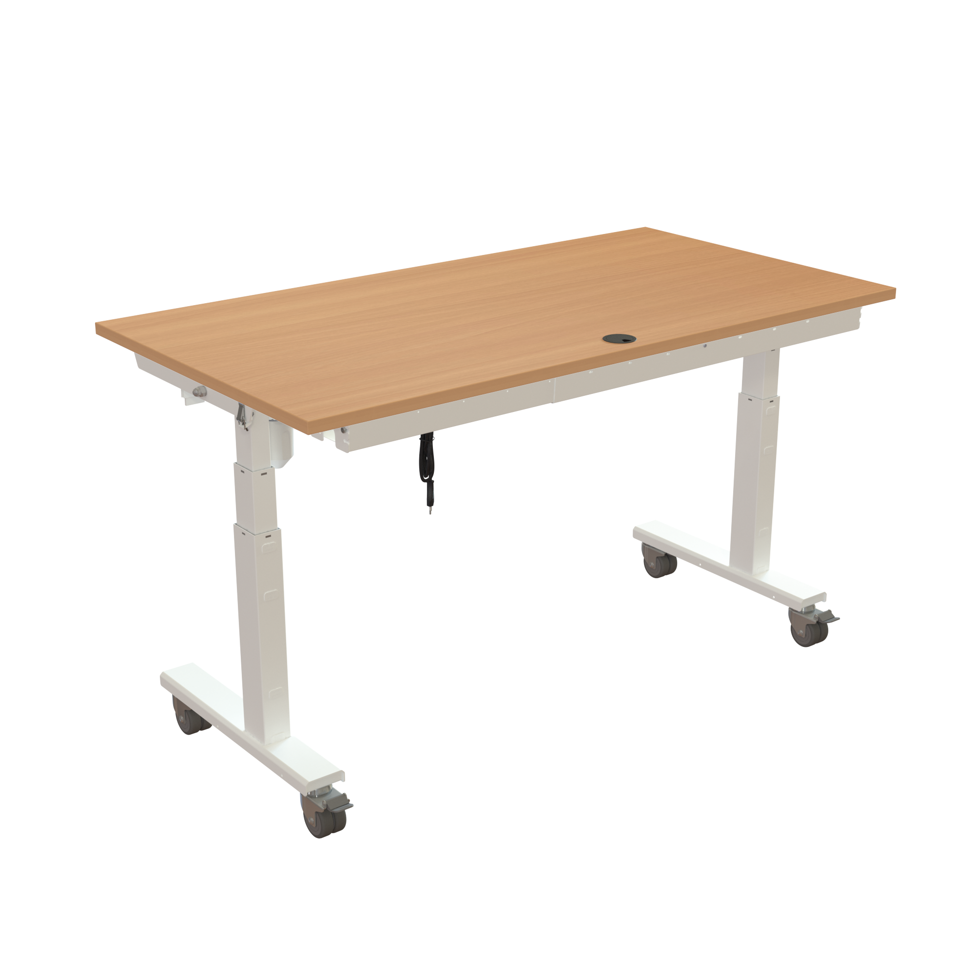 Sit Stand Desk | 150x80 cm | Beech with white frame