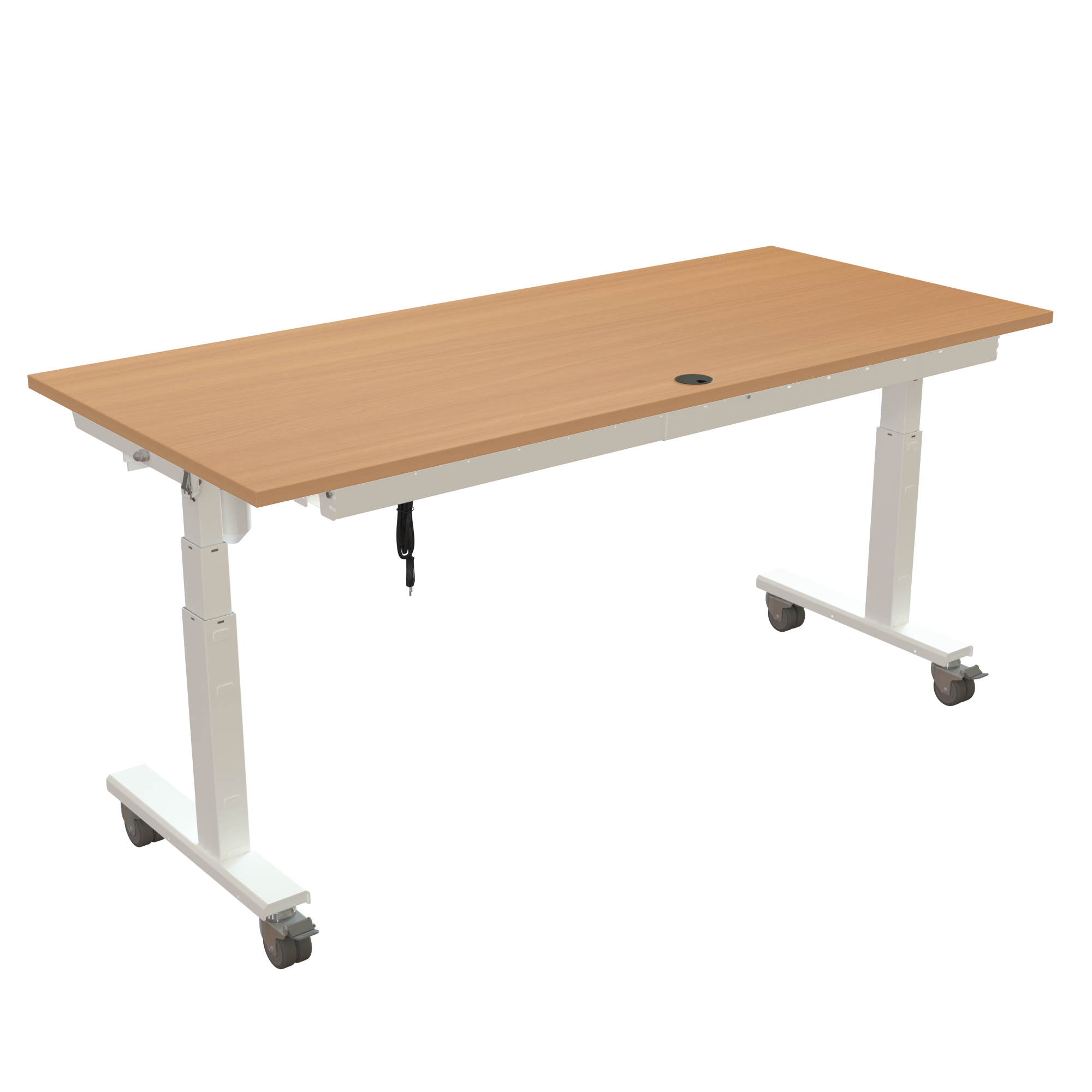 Sit Stand Desk | 180x80 cm | Beech with white frame