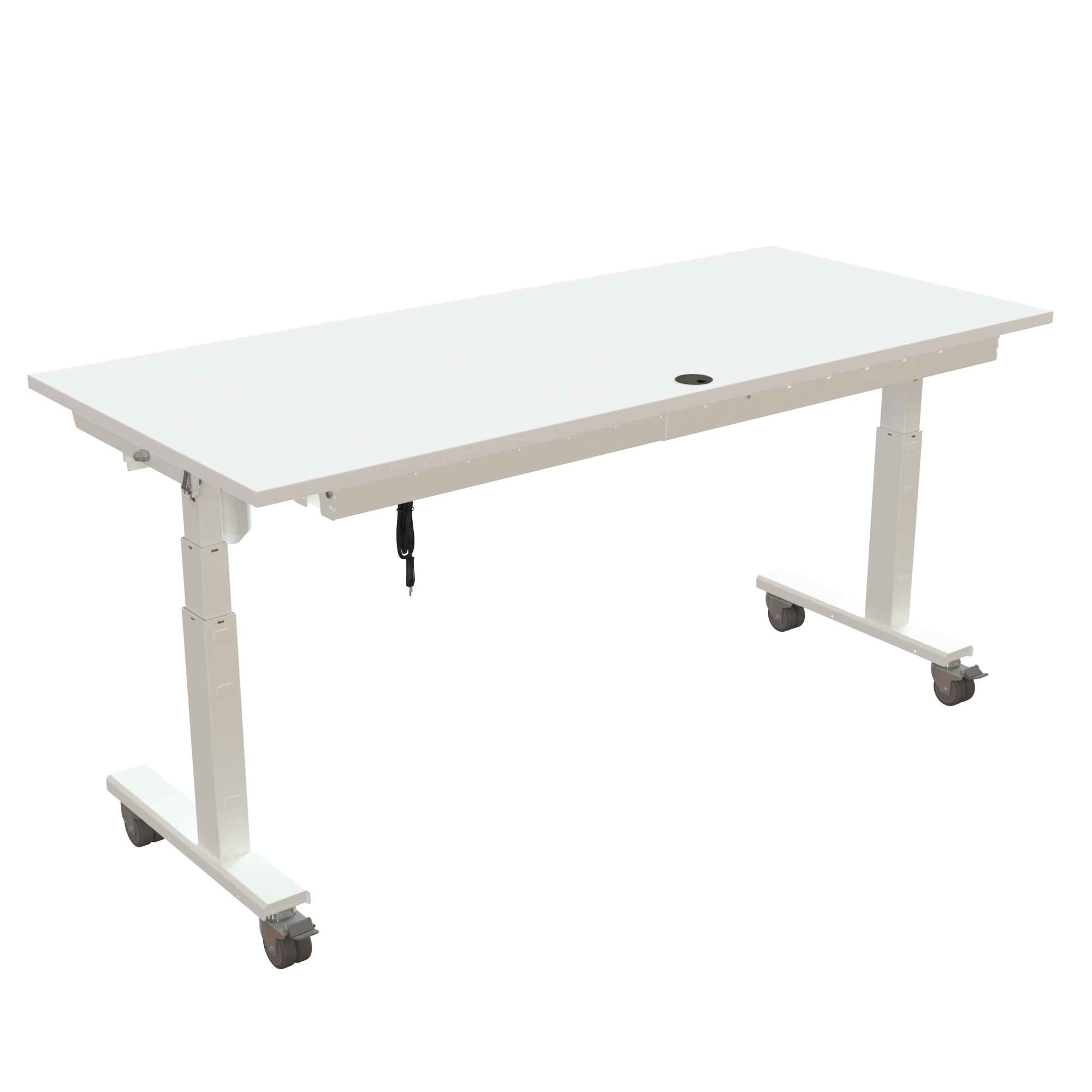 Sit Stand Desk | 180x80 cm | White with white frame