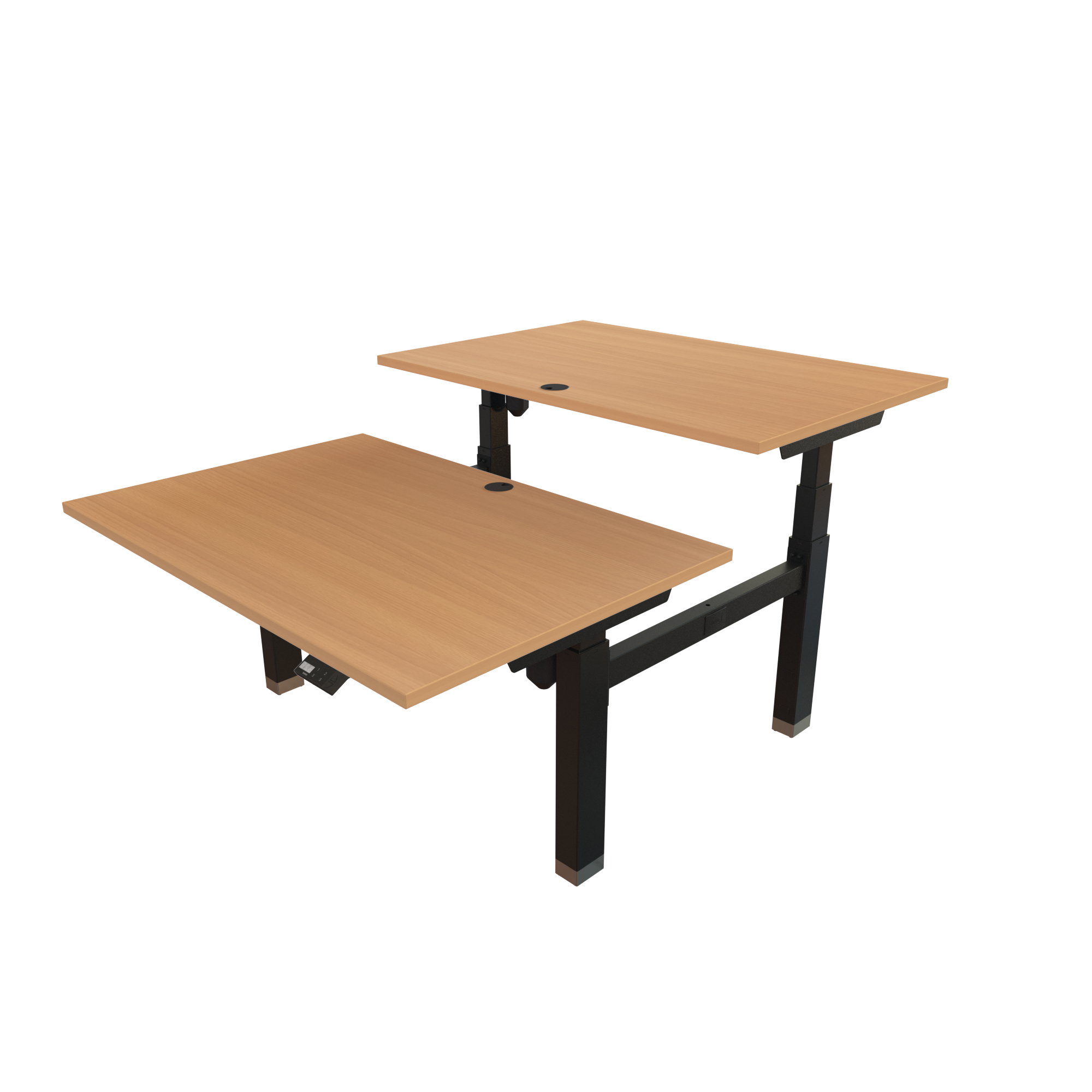 Sit Stand Desk | 120x80 cm | Beech with black frame