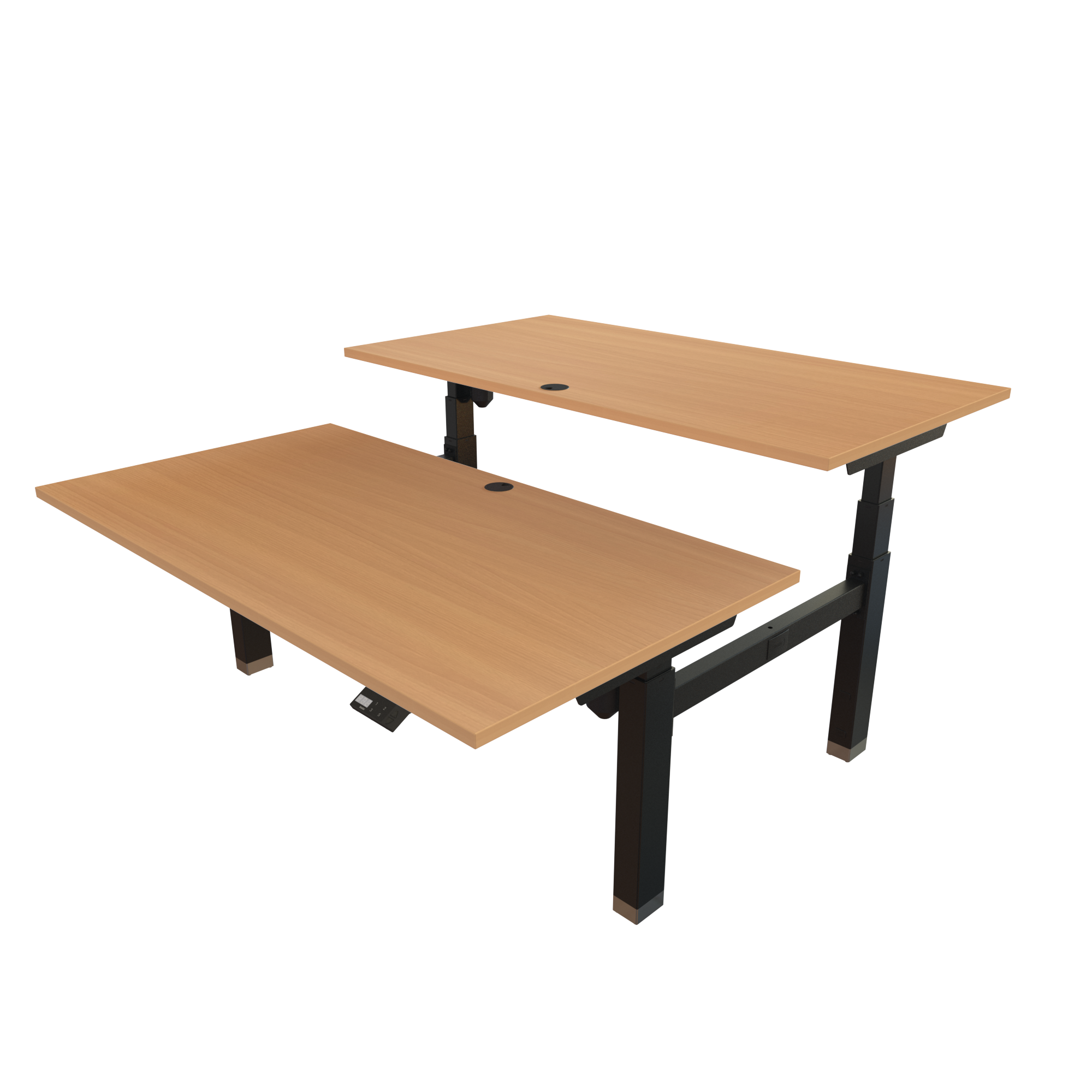 Sit Stand Desk | 150x80 cm | Beech with black frame