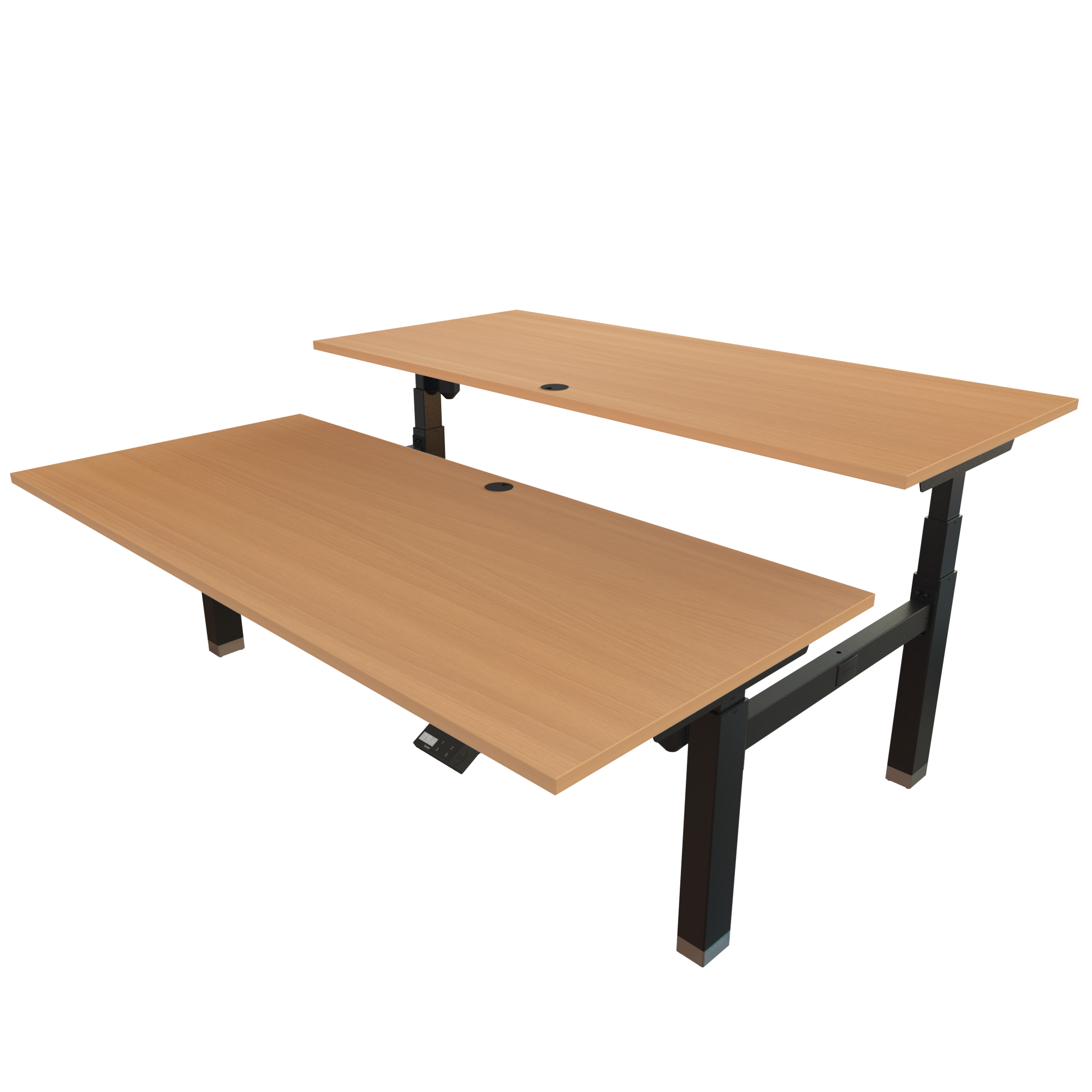 Sit Stand Desk | 180x80 cm | Beech with black frame