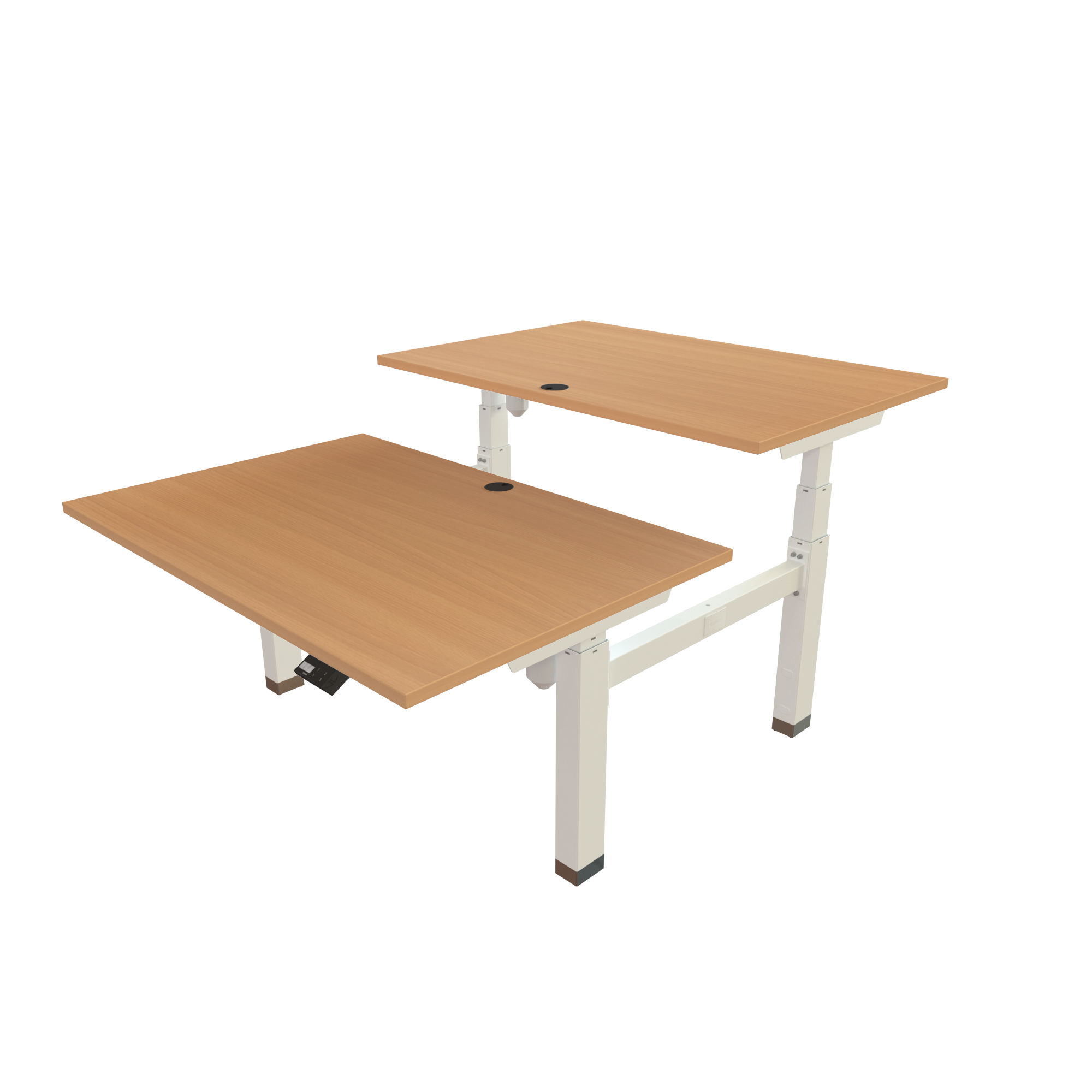 Sit Stand Desk | 120x80 cm | Beech with white frame