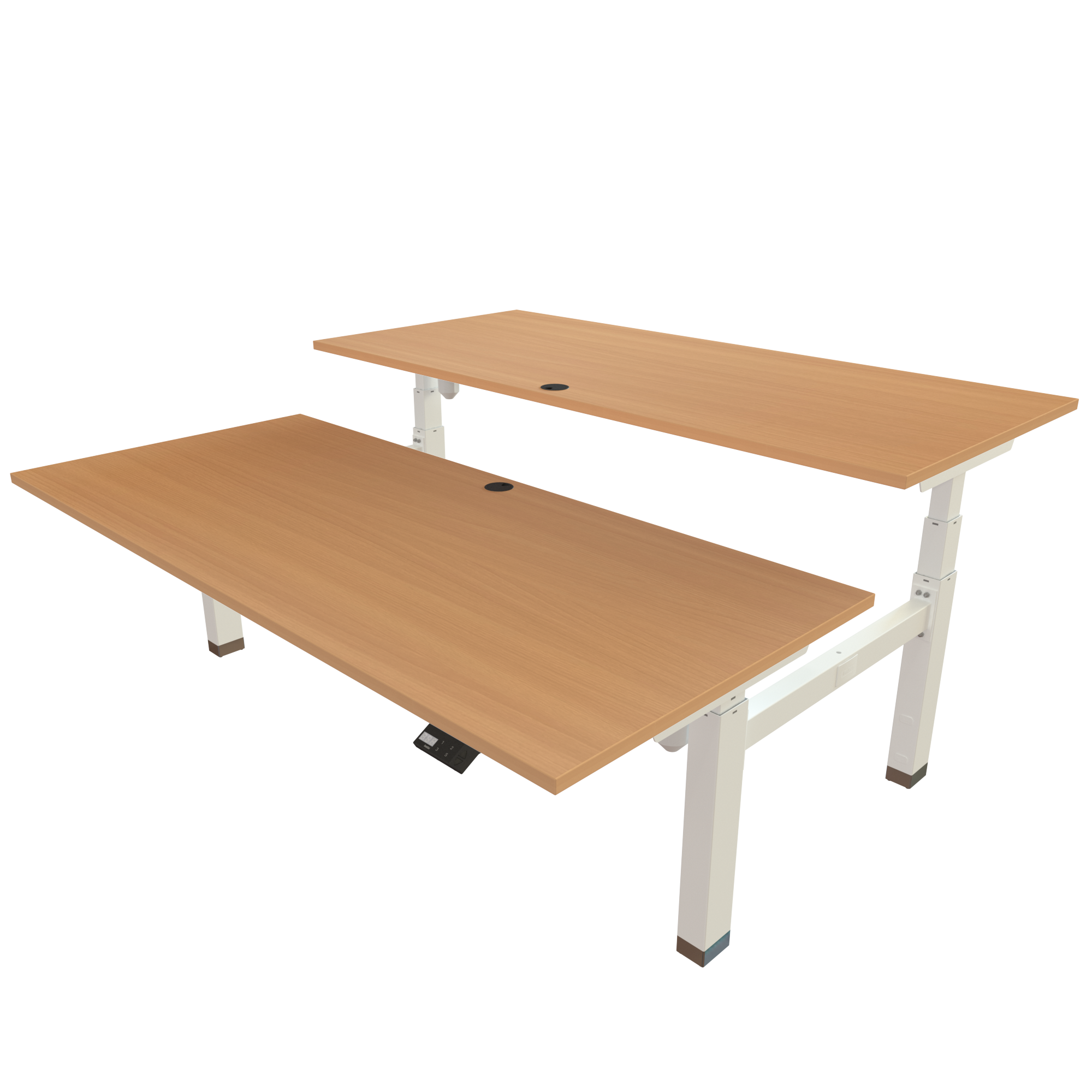 Sit Stand Desk | 180x80 cm | Beech with white frame