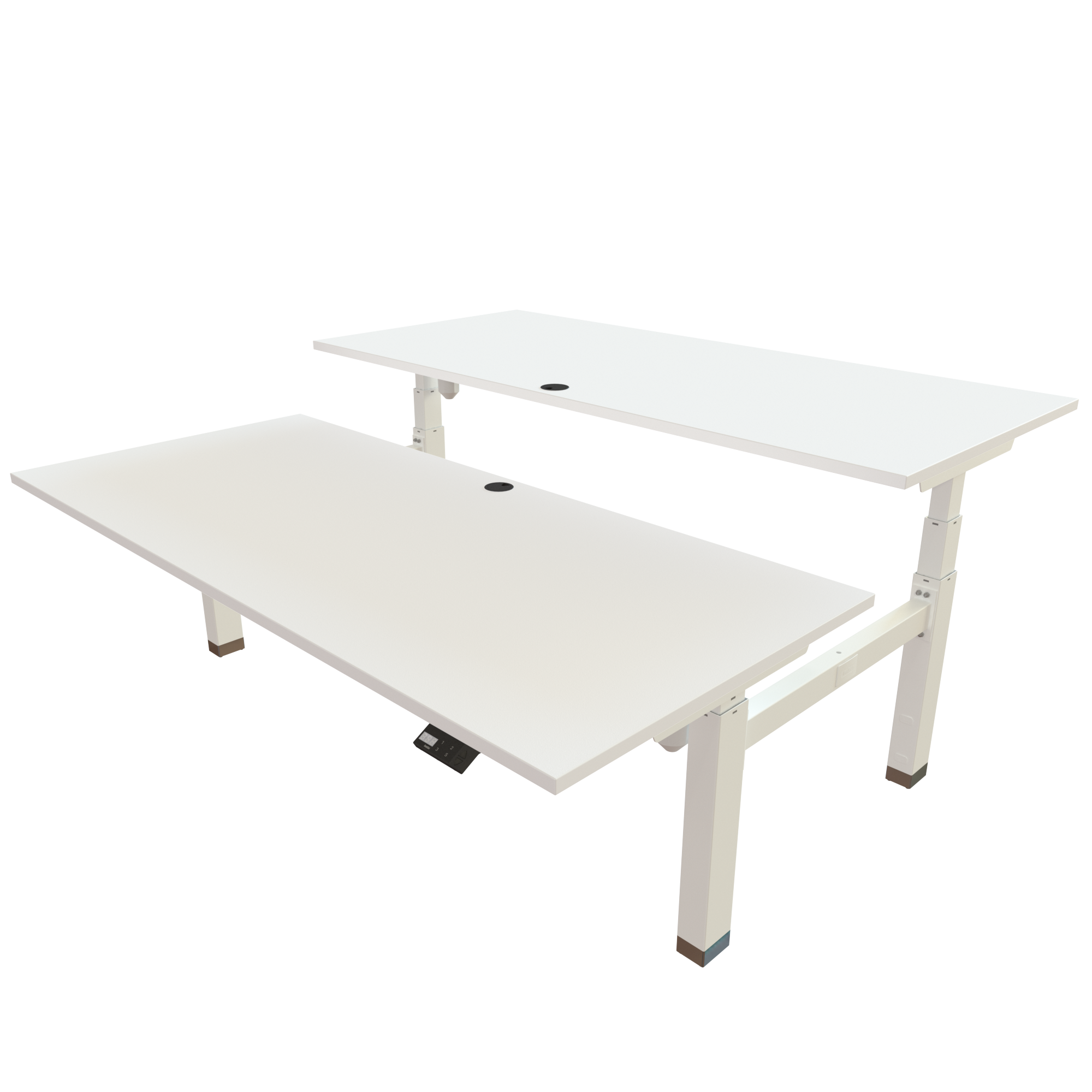 Sit Stand Desk | 180x80 cm | White with white frame