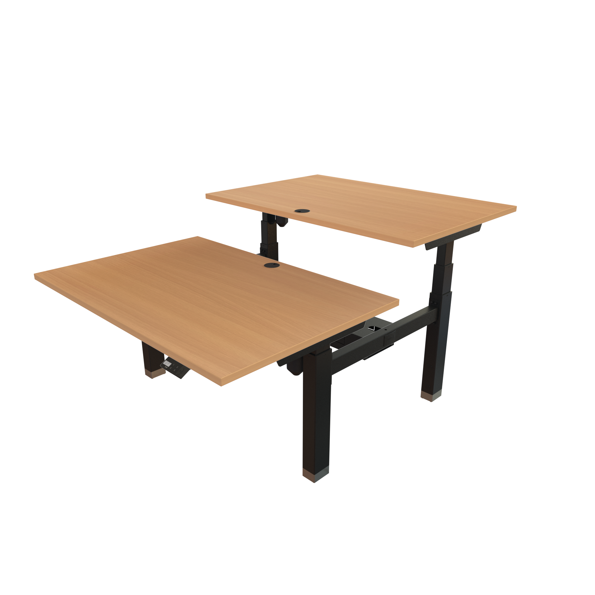 Sit Stand Desk | 120x80 cm | Beech with black frame