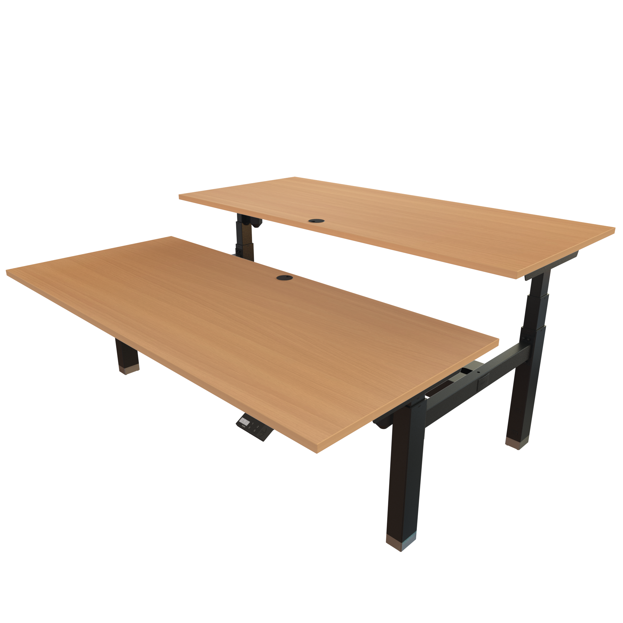 Sit Stand Desk | 180x80 cm | Beech with black frame