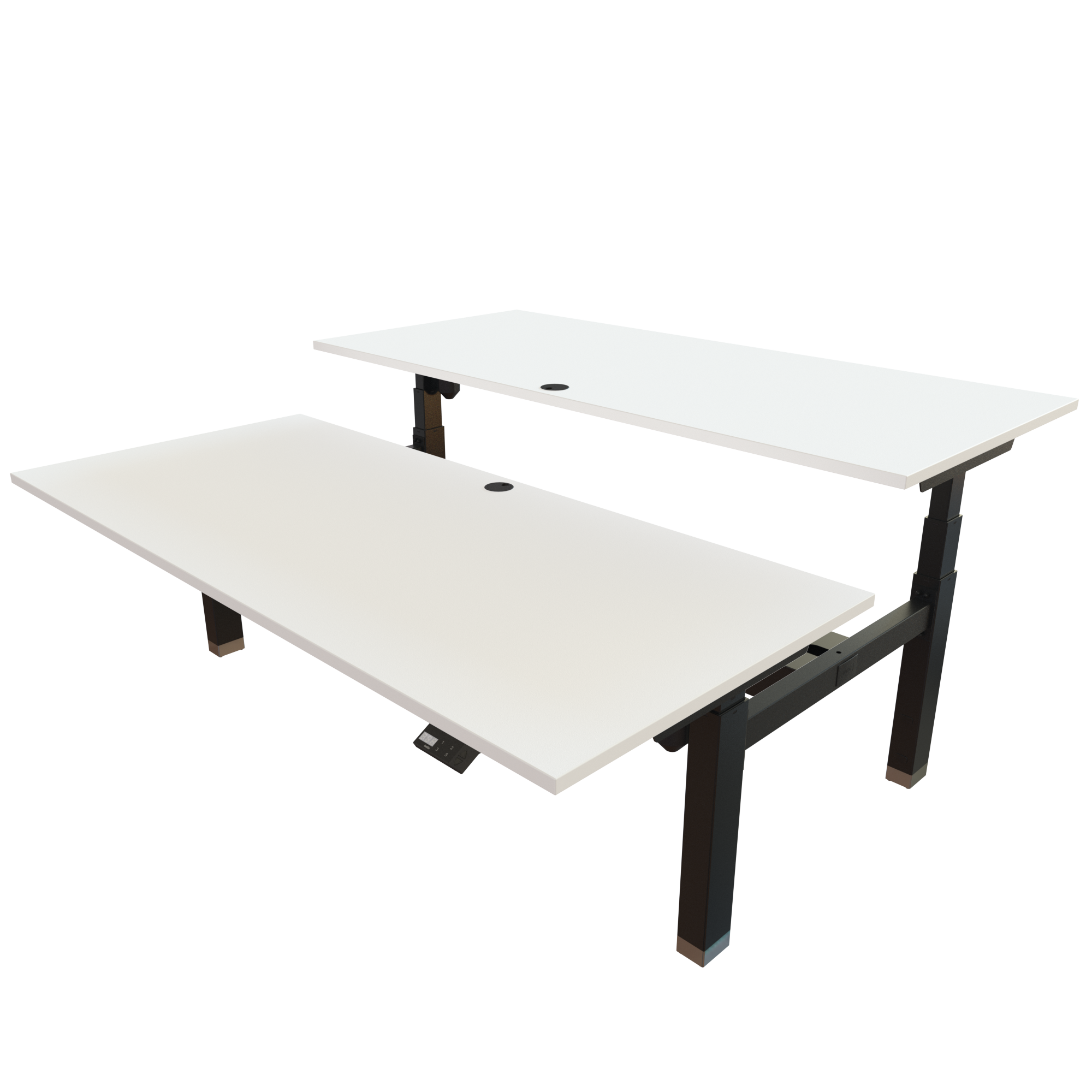 Sit Stand Desk | 180x80 cm | White with black frame